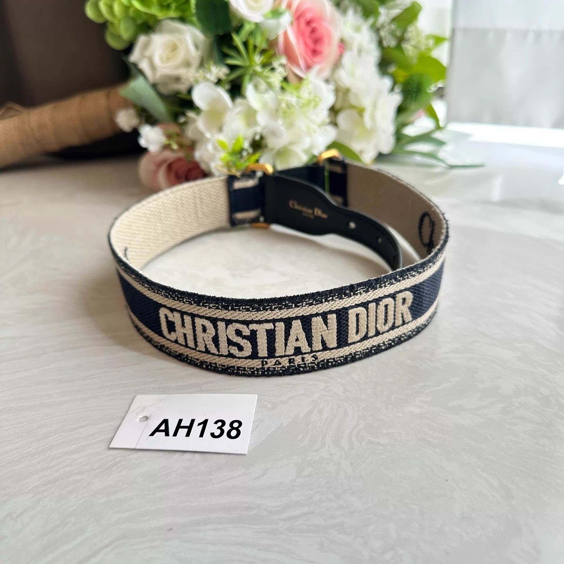 Christian Dior Monsieur Christian Dior Logo Waist Belt 82x3.5 AH138 Size ONE SIZE - 3 Thumbnail