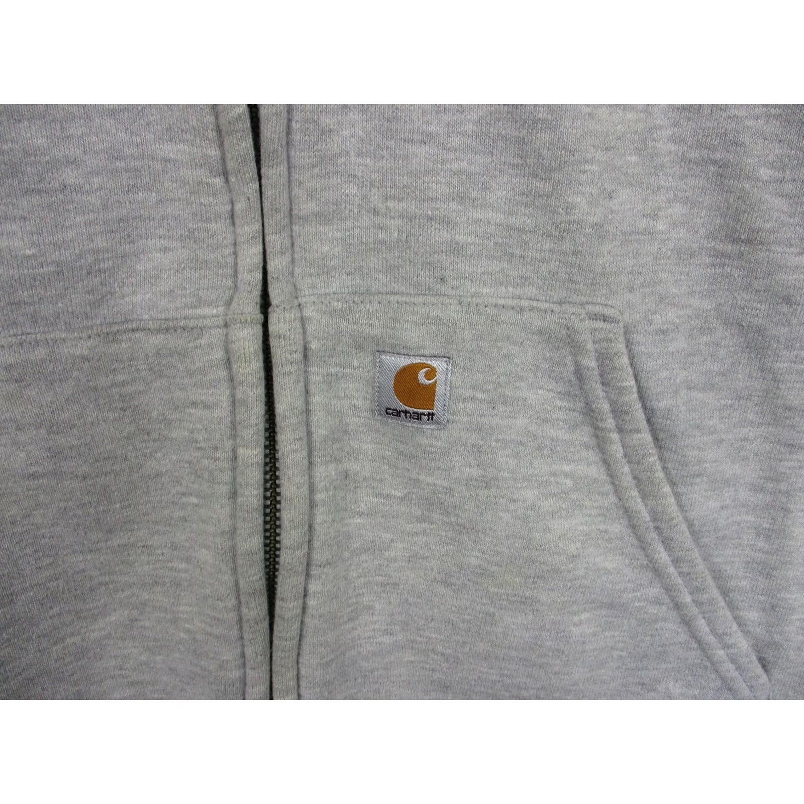 Carhartt Carhartt Hoodie Womens Small Gray Full Zip Sweatshirt Fleece Logo Pockets Size S / US 4 / IT 40 - 2 Thumbnail