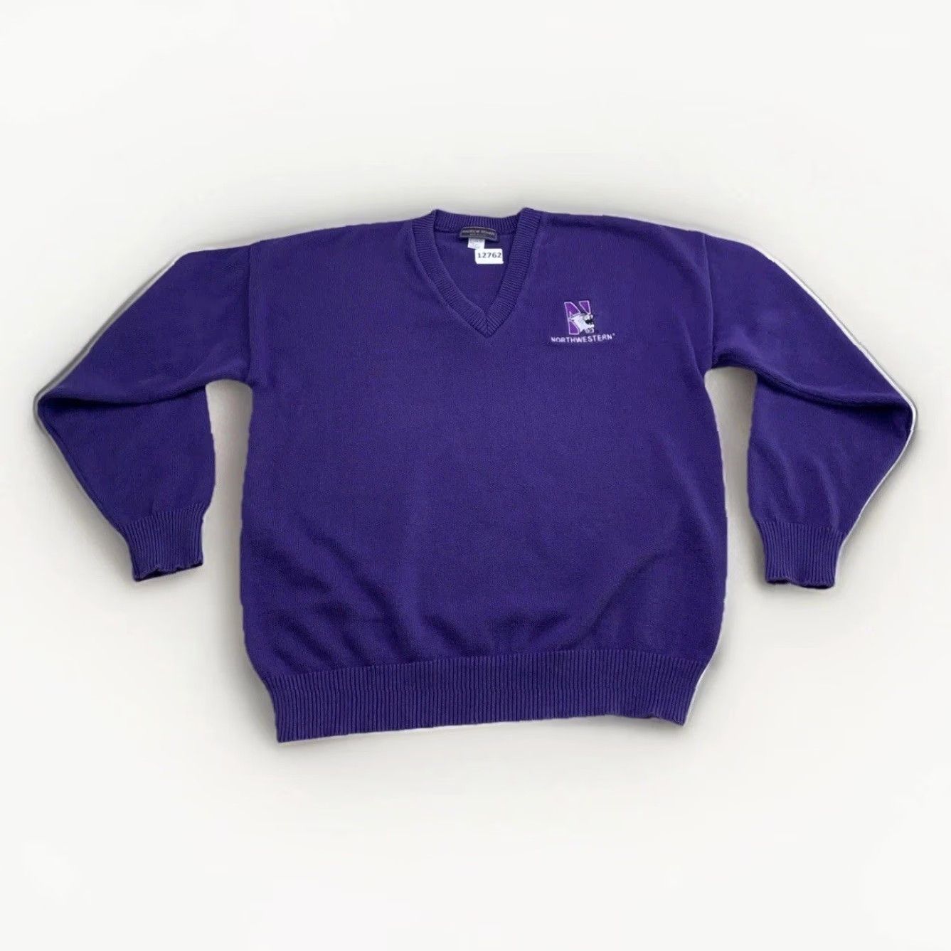 Vintage VINTAGE Andrew Rohan Northwestern Wildcats V Neck Sweater XL Mens Purple 90s USA Embroidered Logo Size US XL / EU 56 / 4 - 4 Thumbnail