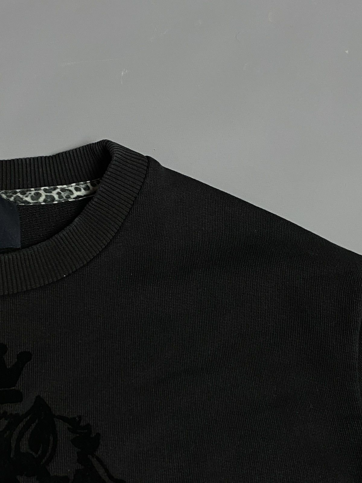 Cavalli Class Cavalli Class Mens Black Velvet Logo Lion Sweatshirt Size S Size US S / EU 44-46 / 1 - 6 Thumbnail