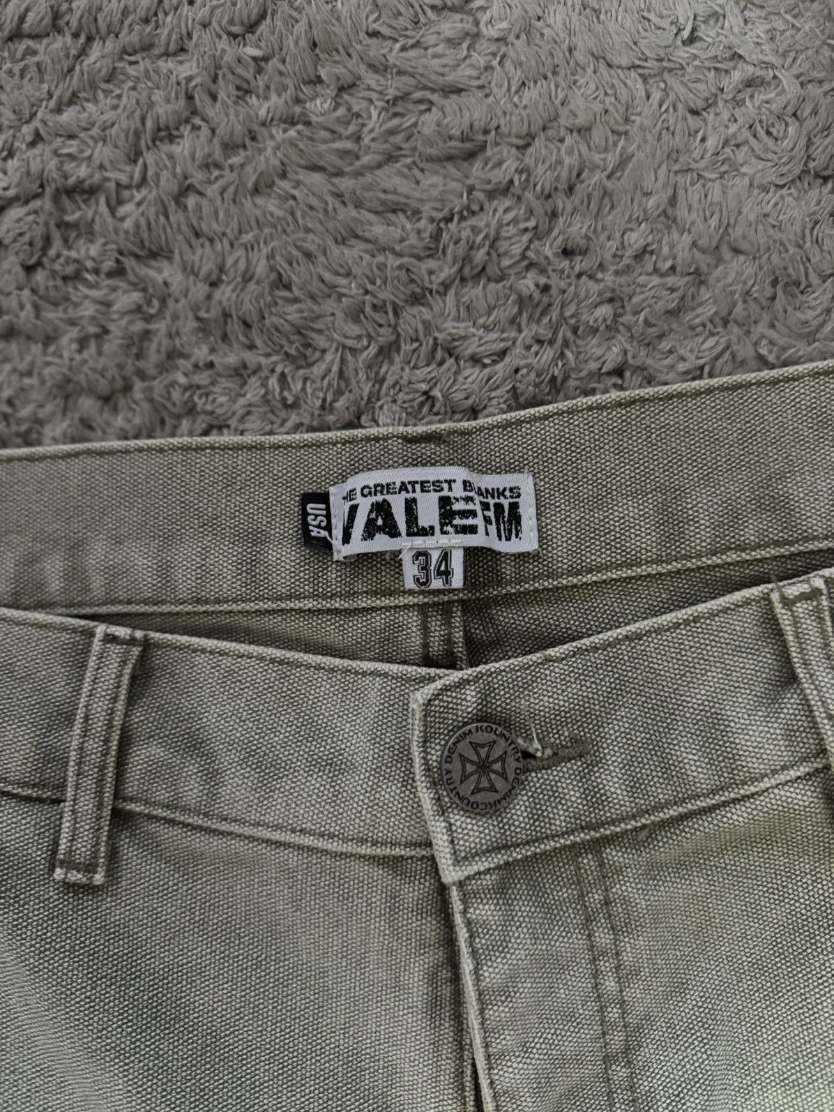 Vale Vale Distressed Aged Green Workwear Denim Size US 34 / EU 50 - 3 Thumbnail