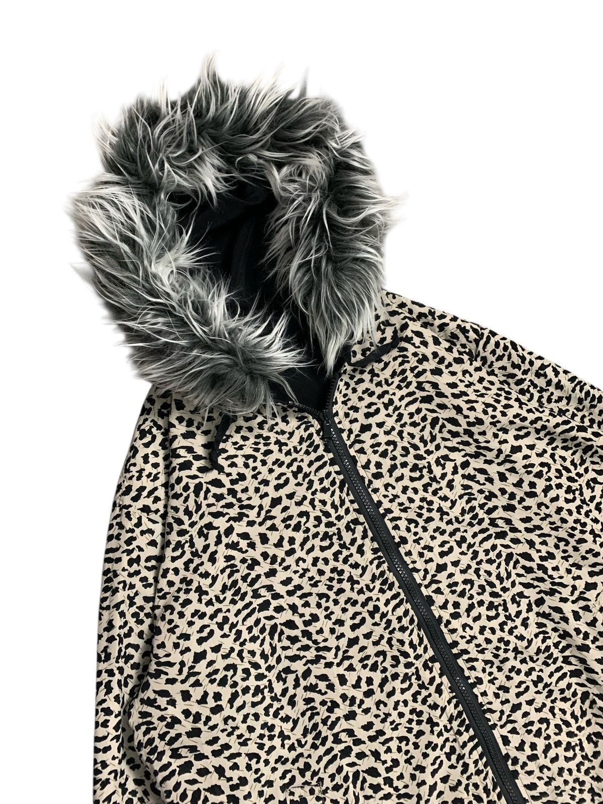 Le Grande Bleu (L.G.B.) LEOPARD REVERSIBLE FUR HOODIE ZIP JACKET IFSIX LGB STYLE Size US L / EU 52-54 / 3 - 5 Thumbnail