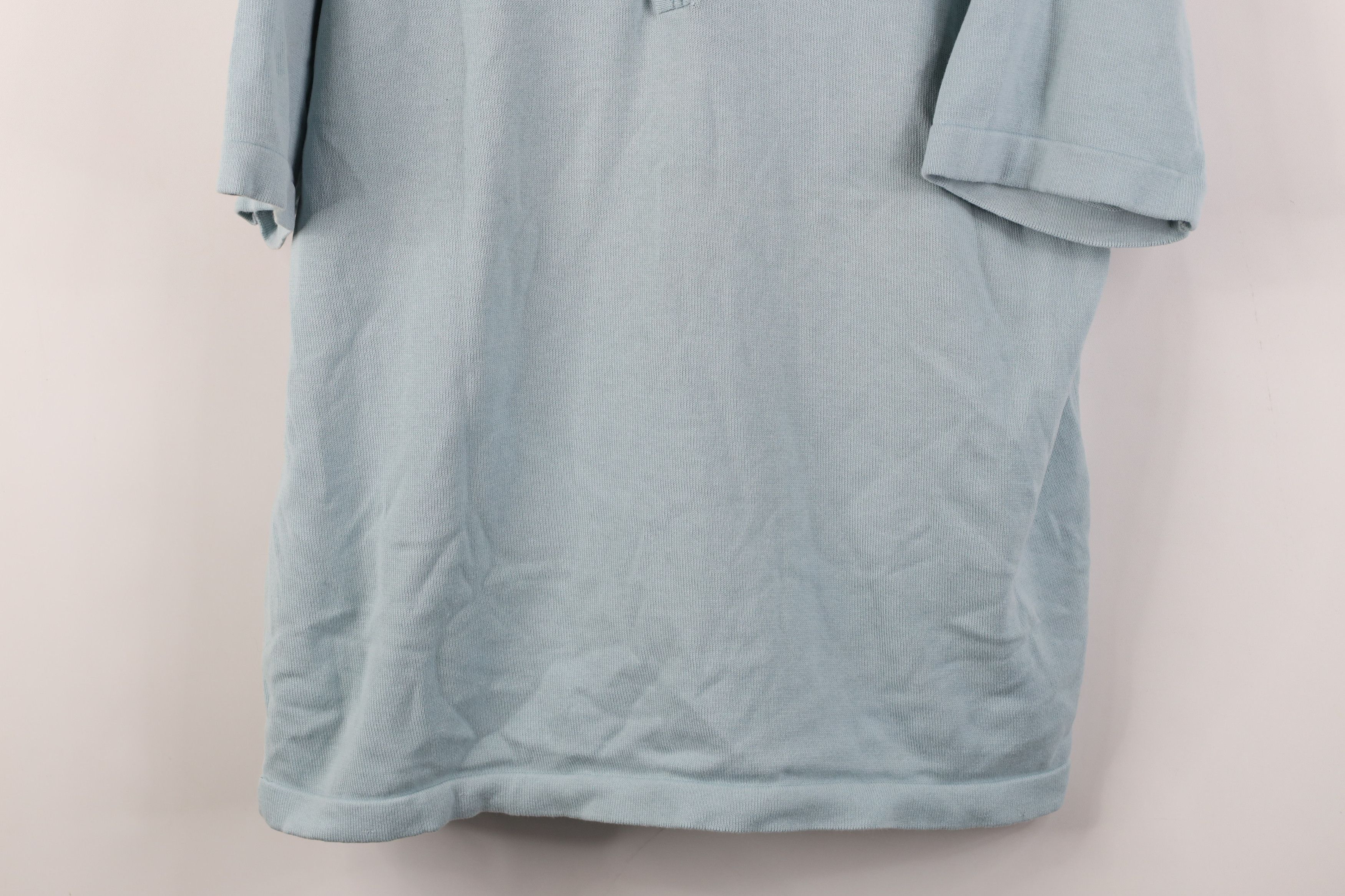 Vintage Vintage 90s Streetwear Cotton Ribbed Knit Collared Polo Blue Size US L / EU 52-54 / 3 - 3 Thumbnail