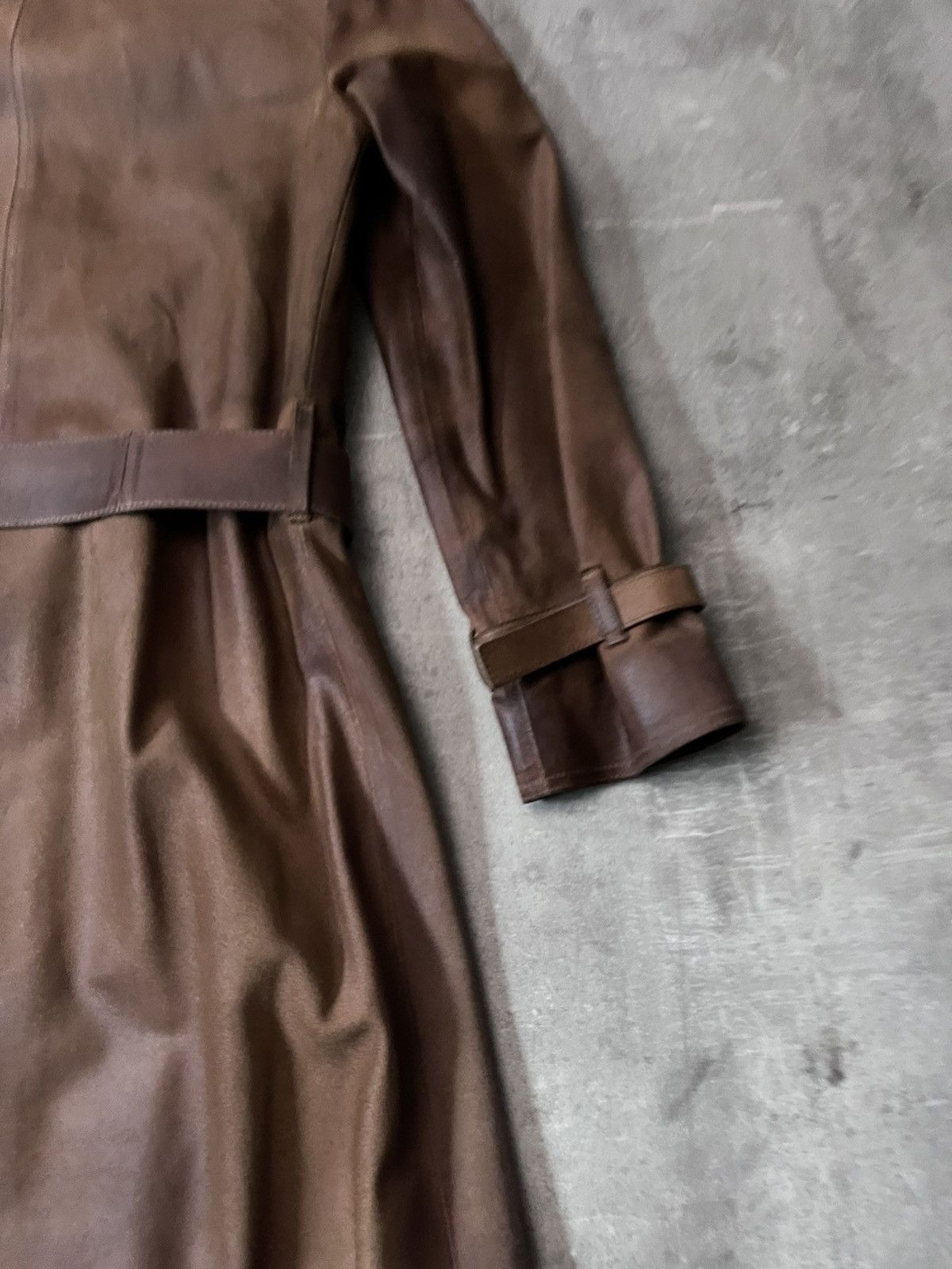Miu Miu Miu Miu vintage sude leather brown trench coat rare Size L / US 10 / IT 46 - 13 Thumbnail
