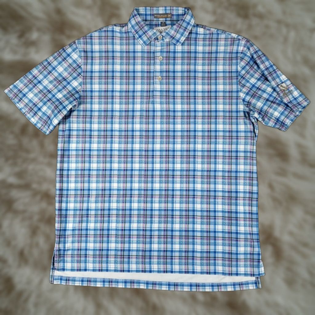 Peter Millar Peter Millar Shirt Medium Blue Plaid Short Sleeve Golf Summer Comfort Mens Size US M / EU 48-50 / 2 - 1 Thumbnail