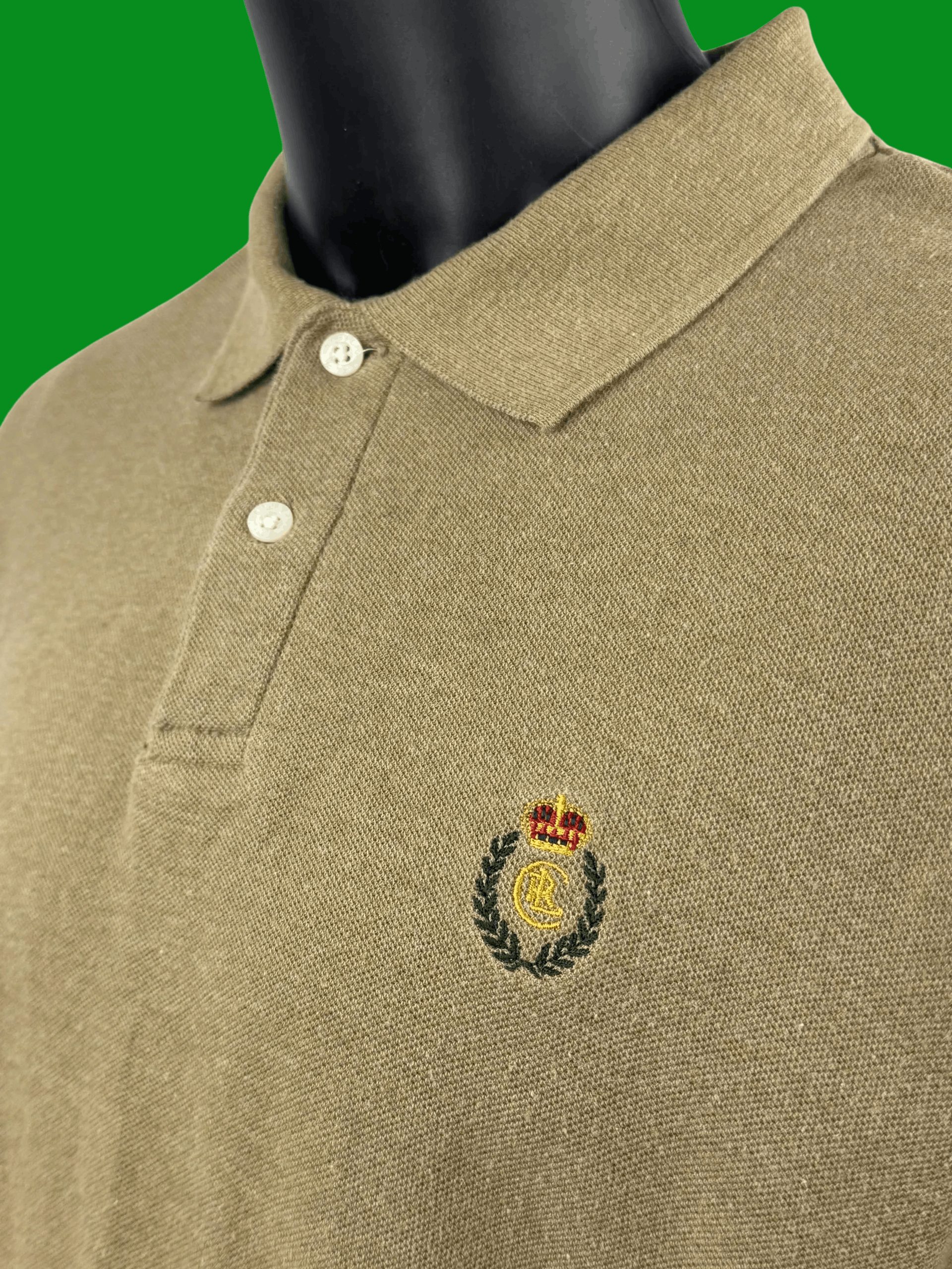 Polo Ralph Lauren VTG Chaps Ralph Lauren Crest Logo Shirt Khaki/Olive Green Size US S / EU 44-46 / 1 - 3 Thumbnail