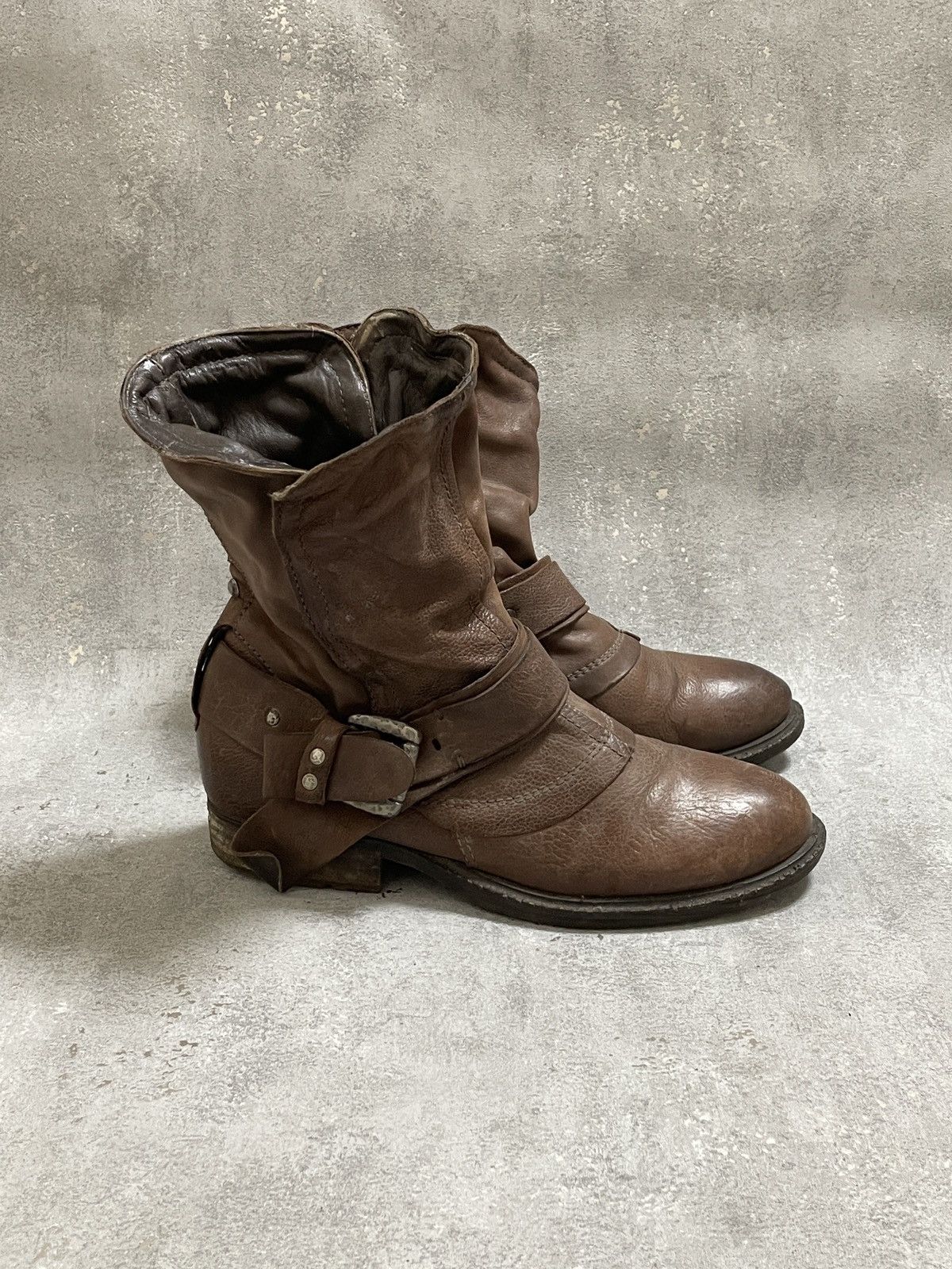 A.S.98 A.S.98 Vintage Revolution Ankle Zip Patchwork Leather Boots Size US 9 / IT 39 - 1 Thumbnail