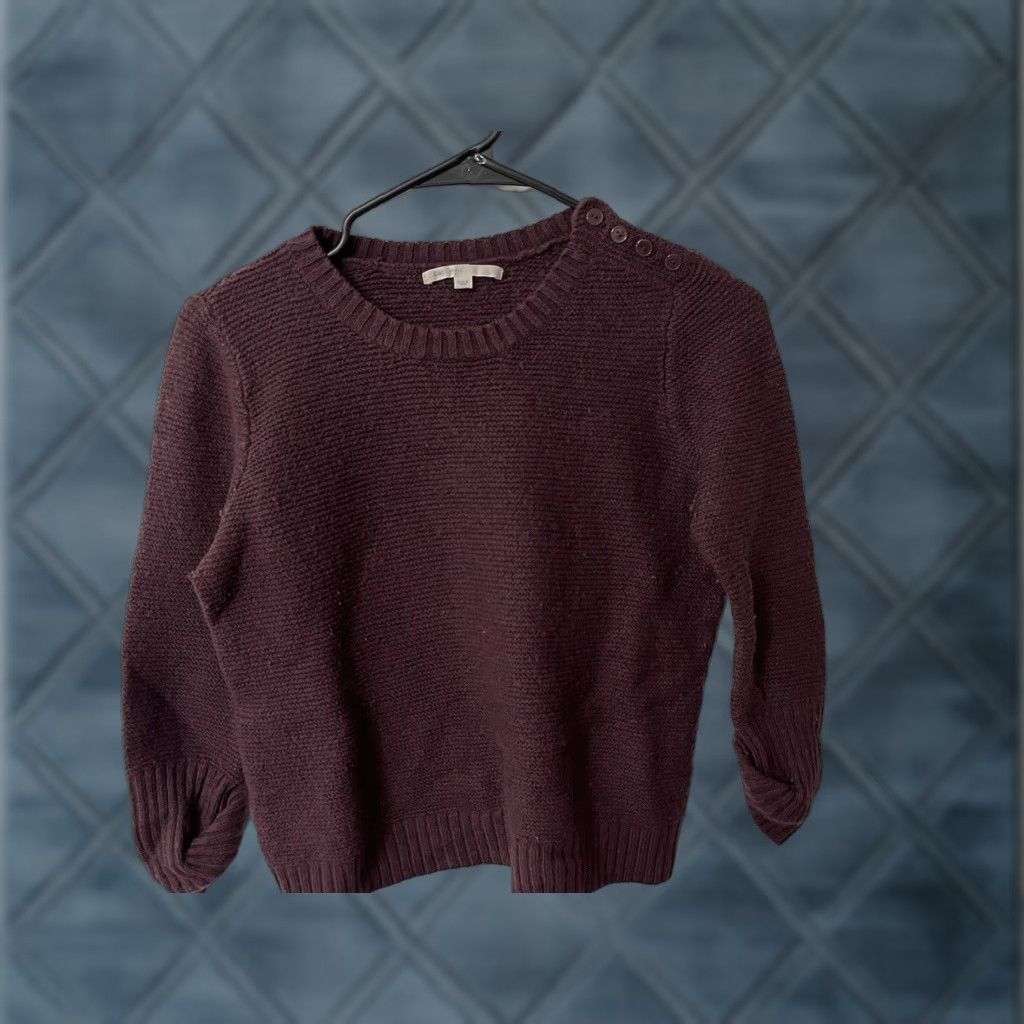 Gap VINTAGE Gap Women's Sweater Pullover Knit Acrylic 3/4 Sleeve Burgundy Size Small Women's Size S / US 4 / IT 40 - 1 Thumbnail