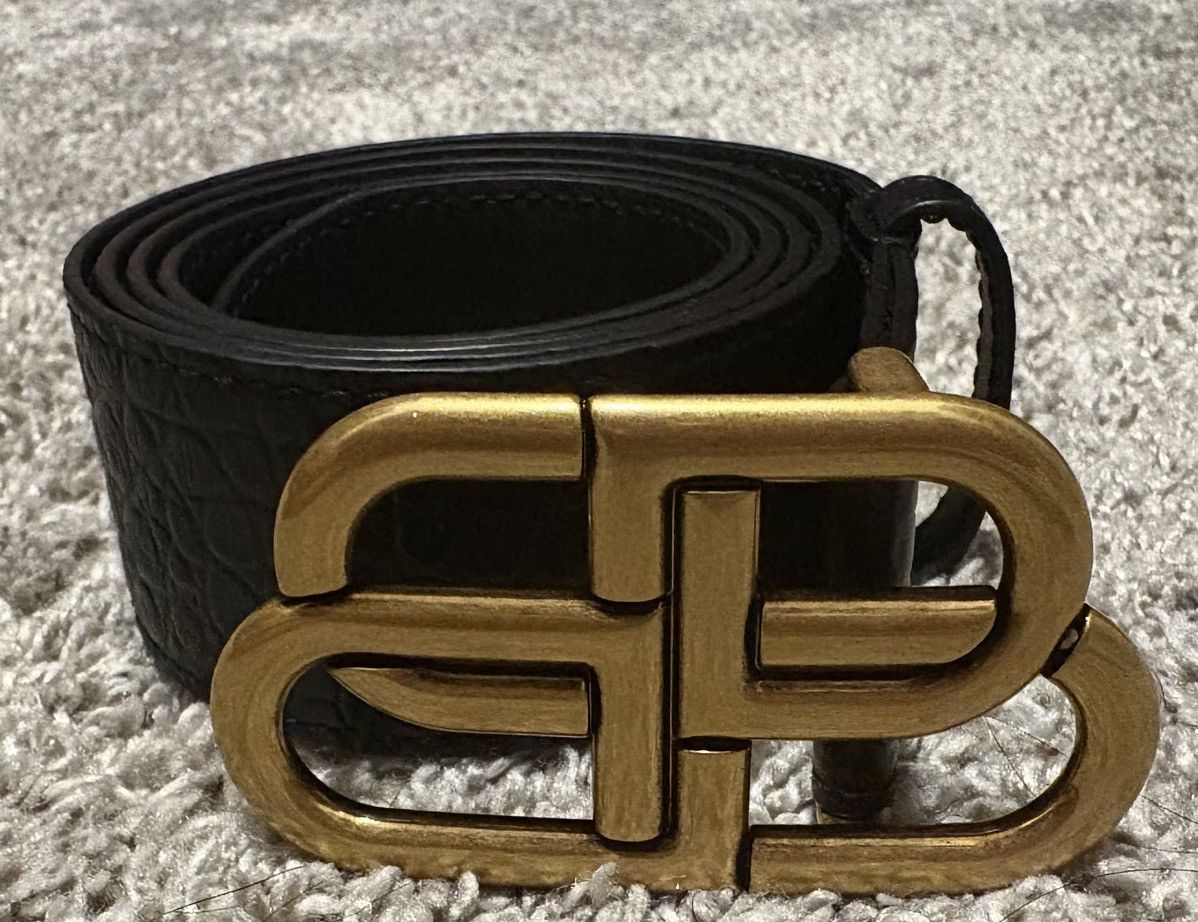 Balenciaga Balenciaga BB croc-effect leather waist belt Size ONE SIZE - 1 Thumbnail