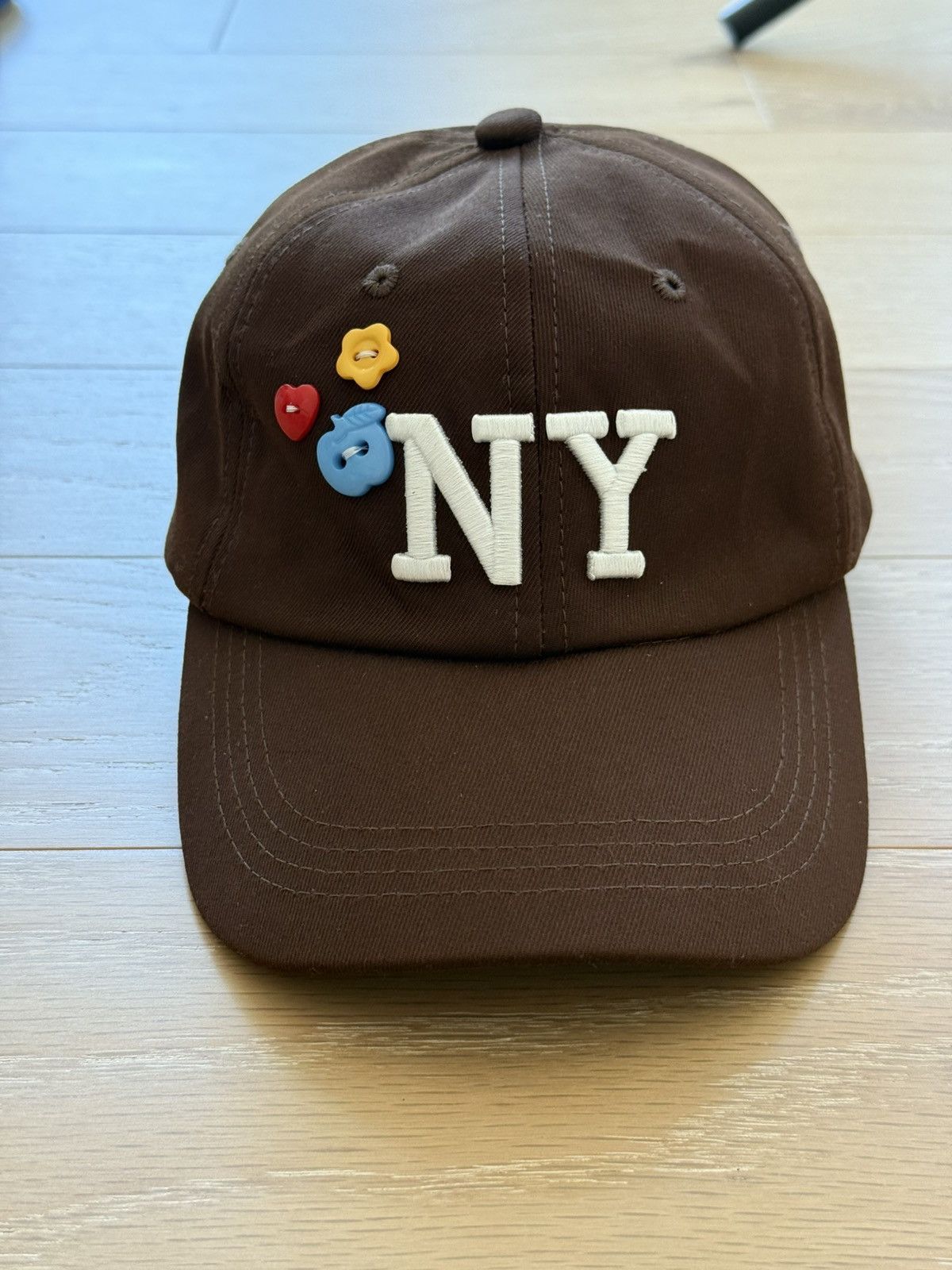 Other Brown New York Hat with Buttons Size ONE SIZE - 2 Thumbnail