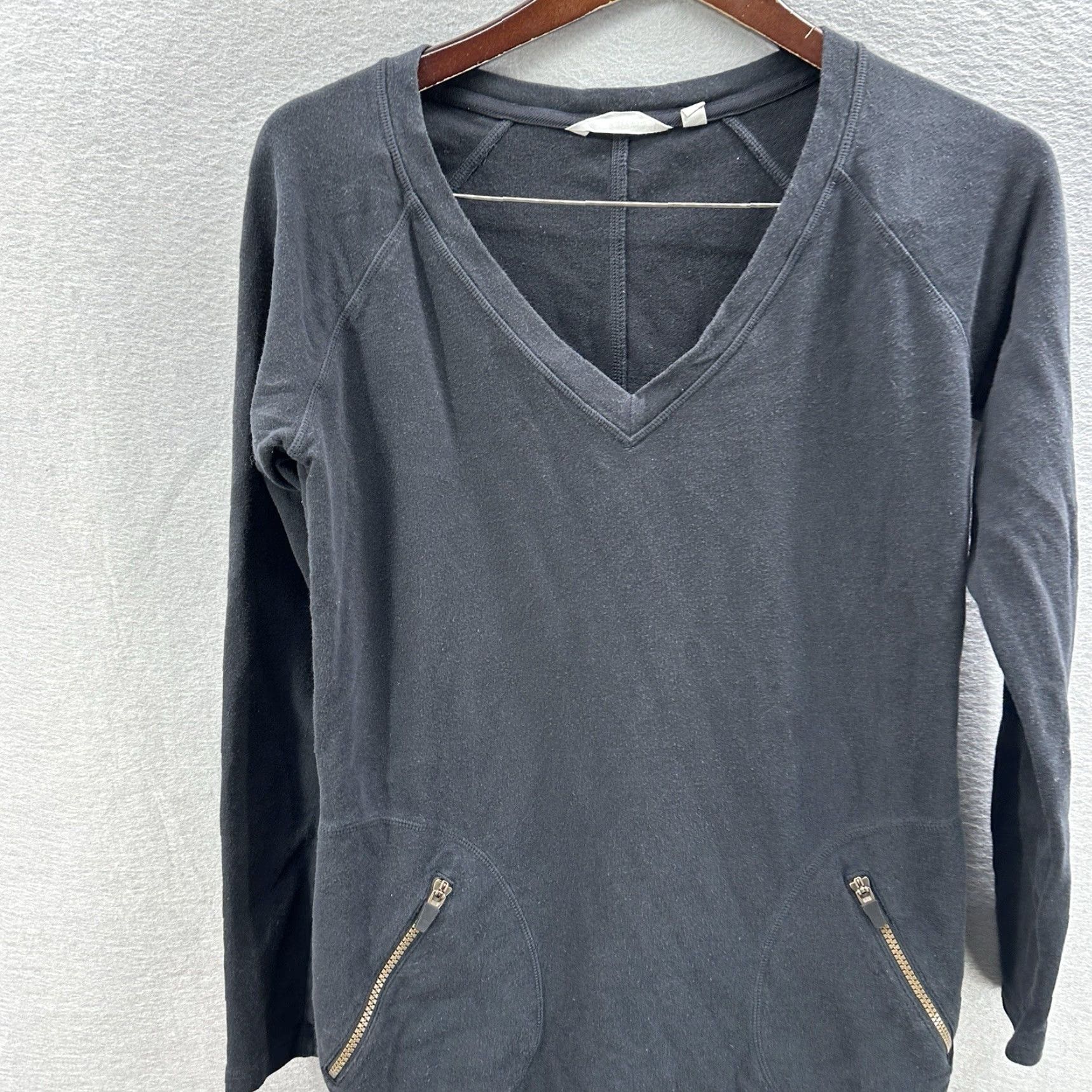 Athleta Athleta Dress Womens S Black Zipper Knit Bodycon A-Line V-Neck Short Sleeve Vintage-None Modern Casual/Spring/Fall/Winter 90s? Size S / US 4 / IT 40 - 3 Thumbnail