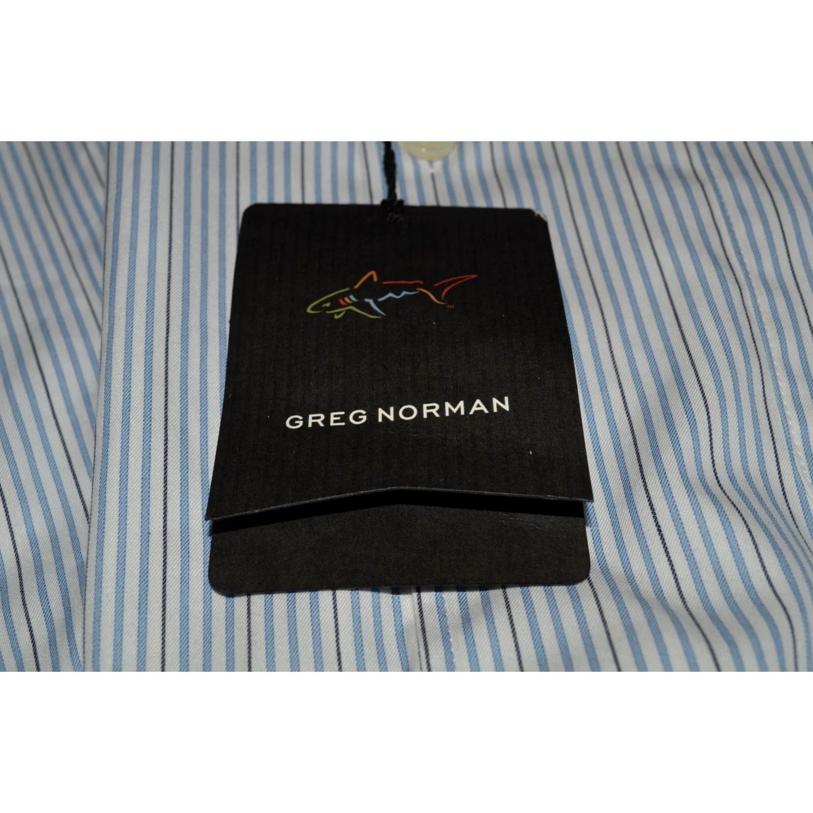 Vintage Greg Norman Mens Shirt Long Sleeve Button Striped Blue Size Small New W/ Defects Size US S / EU 44-46 / 1 - 4 Thumbnail