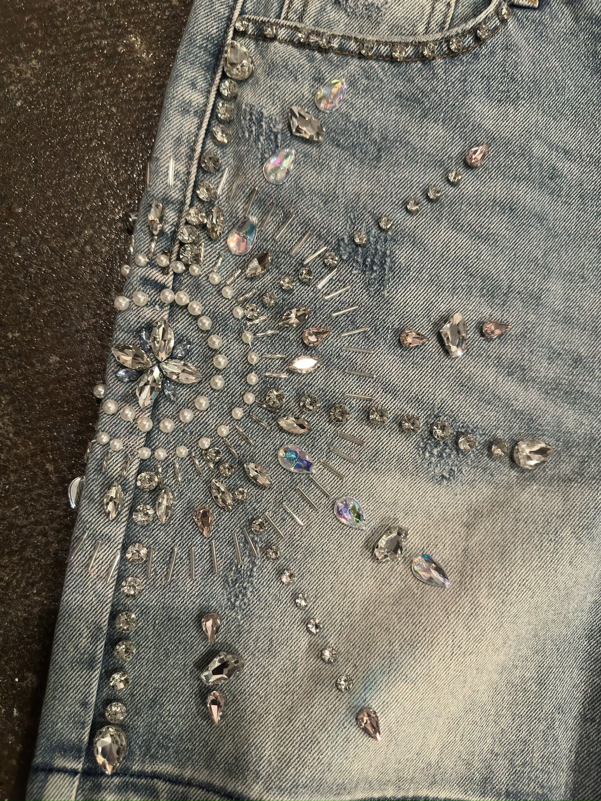 Other Crystal Embellished Jorts Size US 30 / EU 46 - 1 Thumbnail