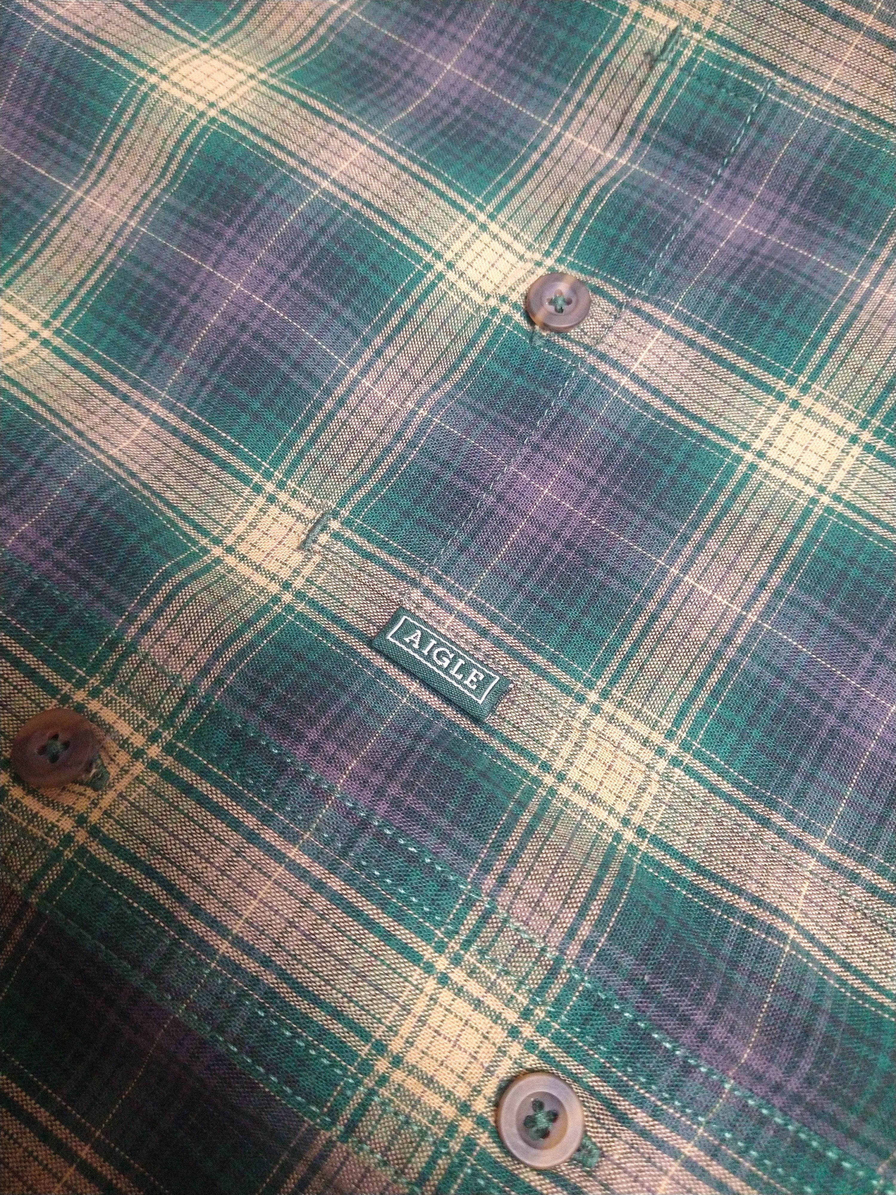 Aigle Aigle Button Shirt Top Plaid Check Flannel Outdoors France Size US XL / EU 56 / 4 - 3 Thumbnail