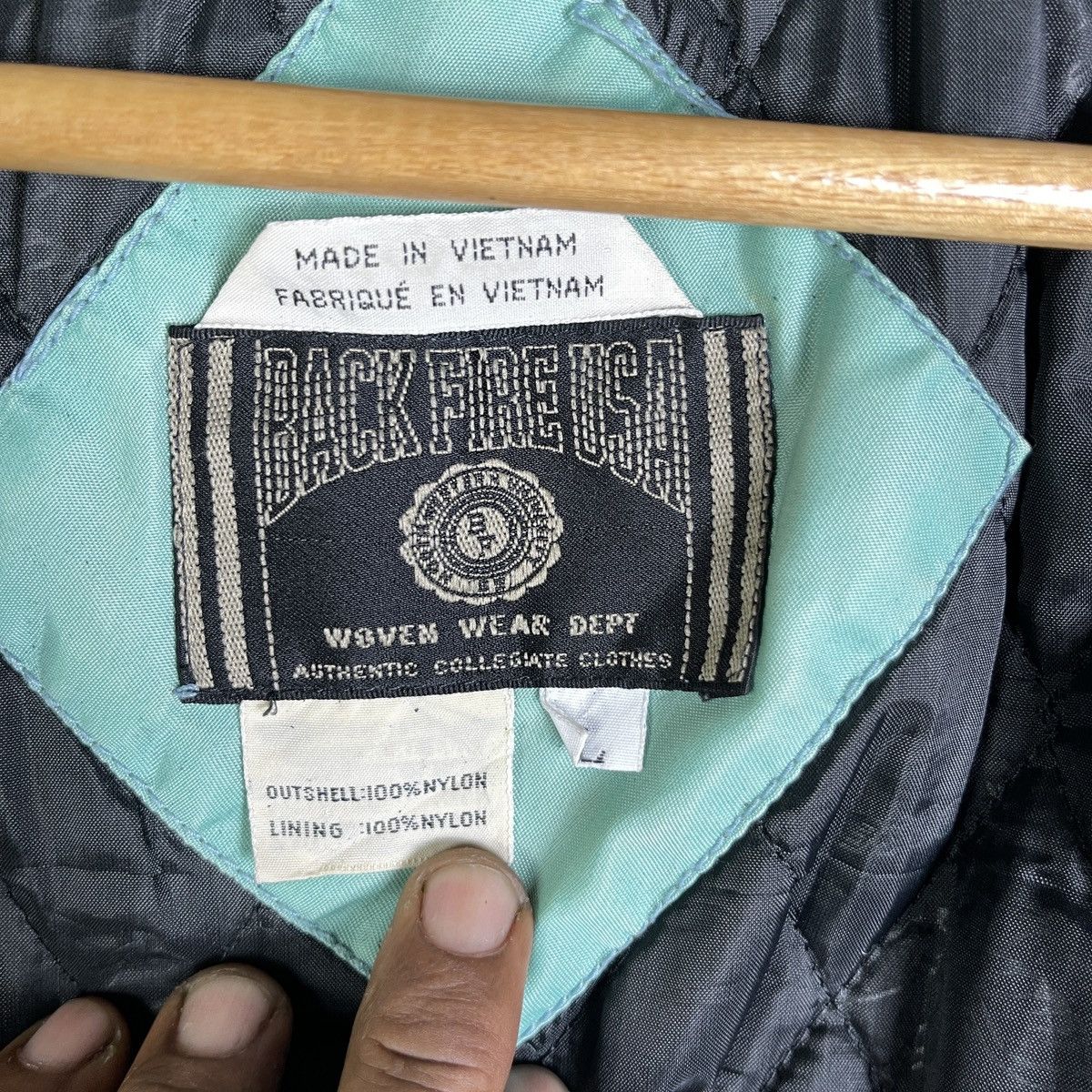 Vintage Vintage Back Fire USA University Bomber Jacket 93 Mint Green Size US M / EU 48-50 / 2 - 8 Thumbnail