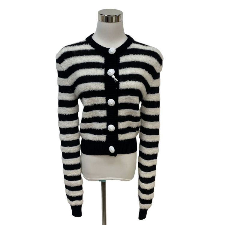 Balmain Balmain Striped Fuzzy Cardigan Size 34 Size XXS / US 00 / IT 34 - 1 Thumbnail