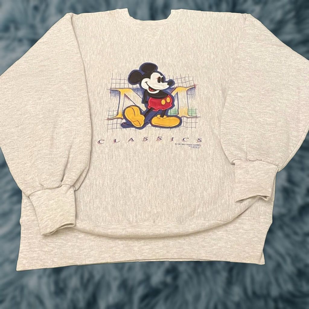 Disney VINTAGE Mickey Mouse 90s Disney Reverse Weave VTG Crewneck Sweater Mens XL Gray Sweatshirt Long Sleeve Pullover Size US XL / EU 56 / 4 - 1 Thumbnail