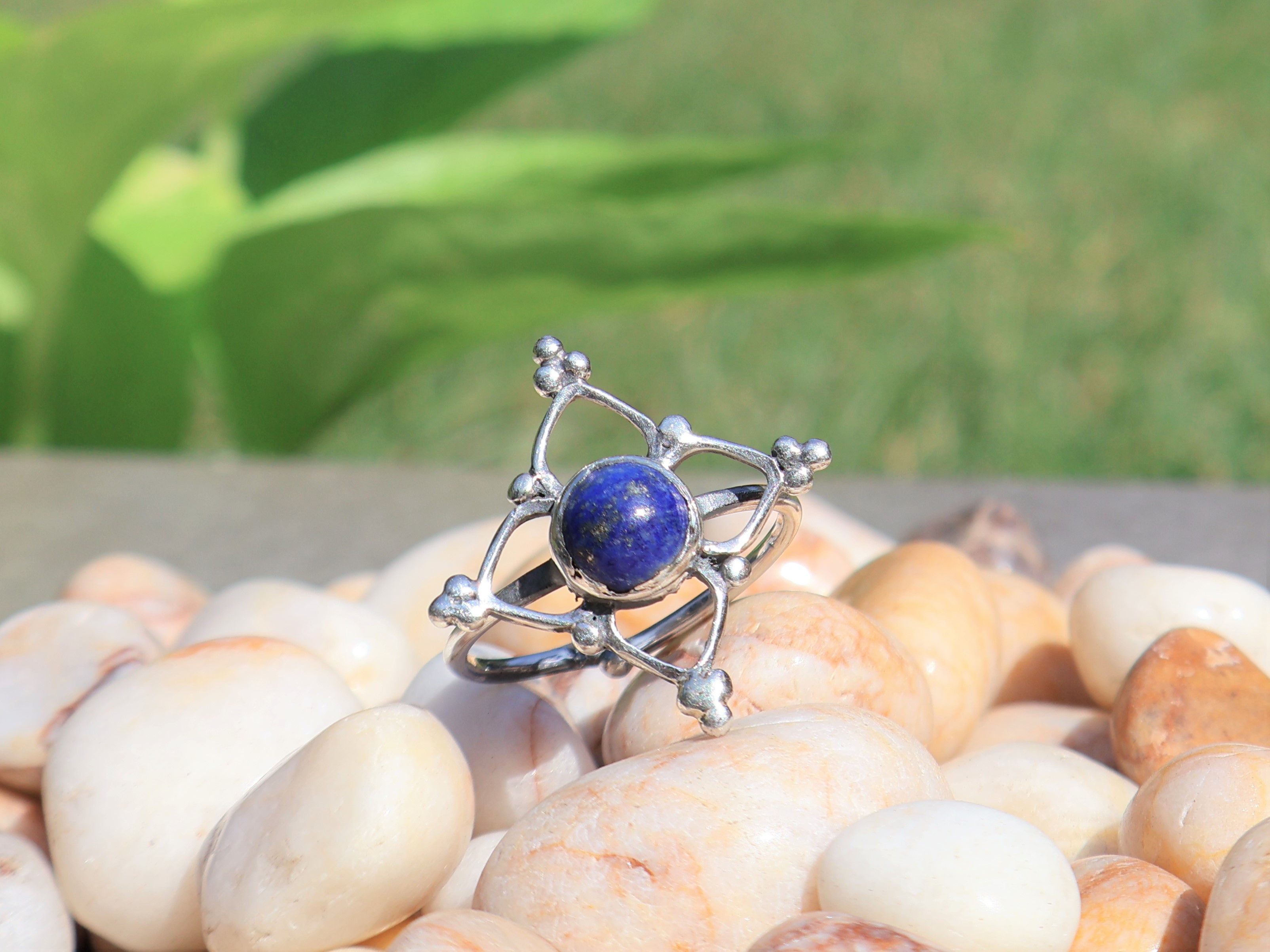 Handmade Lapis Lazuli Ring, 925 Sterling Silver, Handmade Women Ring, Size ONE SIZE - 1 Thumbnail