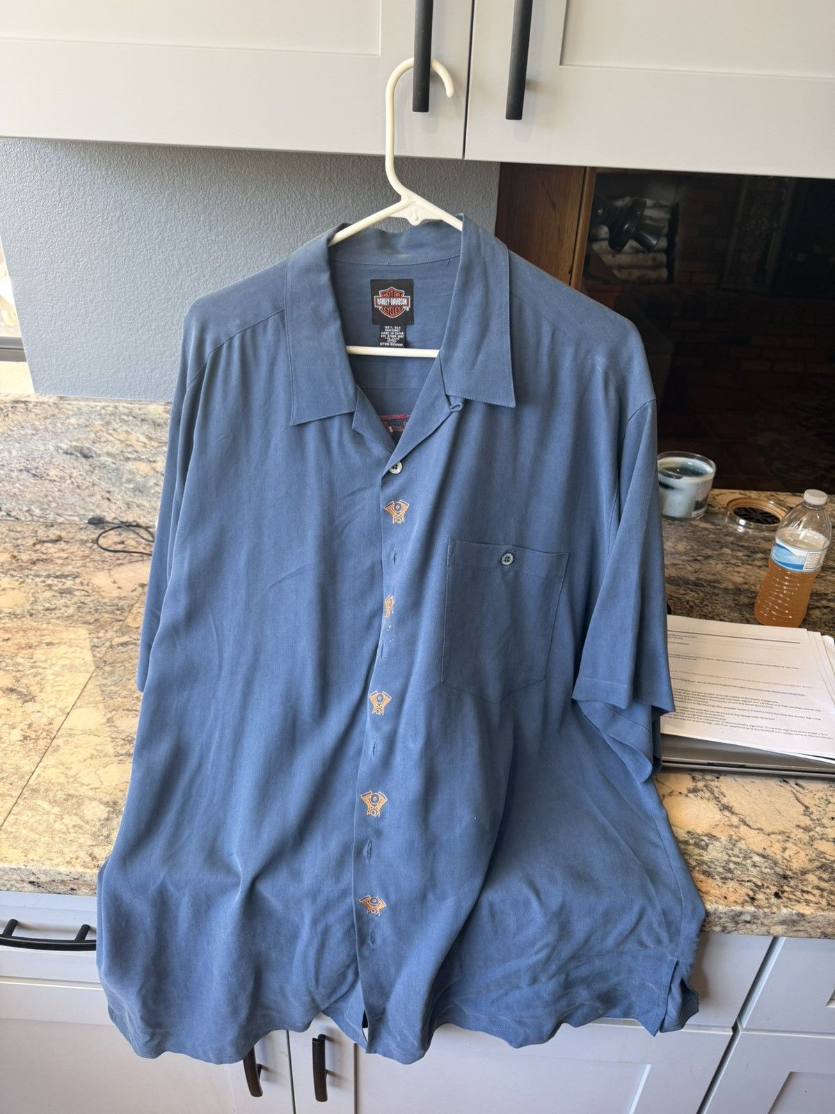 Harley Davidson Vintage Blue motor button up Harley-Davidson Size US XXL / EU 58 / 5 - 1 Thumbnail