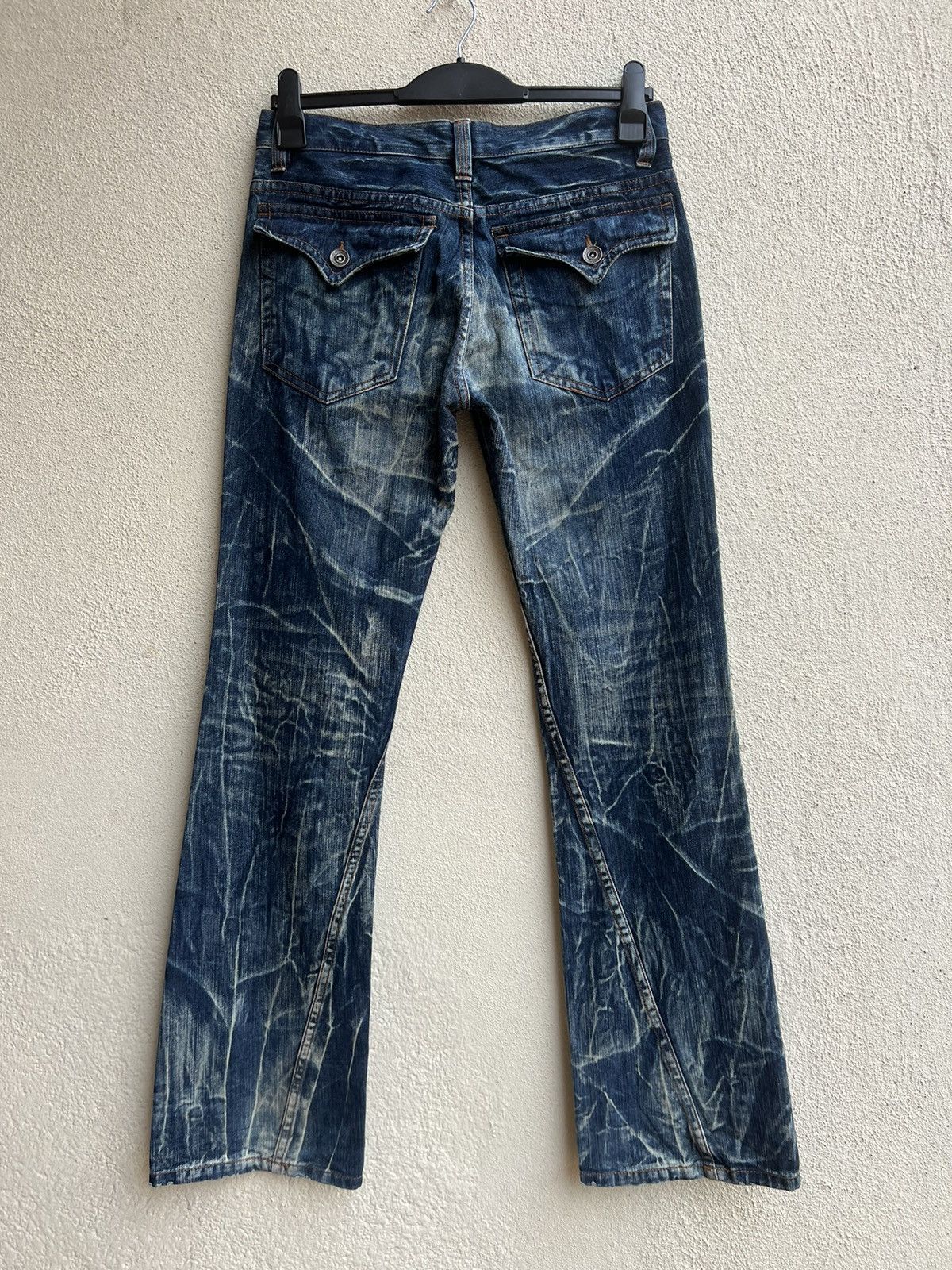 Vintage Nylus Japan Rips Discharge Denim Bootcut Jeans Flare Size US 30 / EU 46 - 14 Thumbnail
