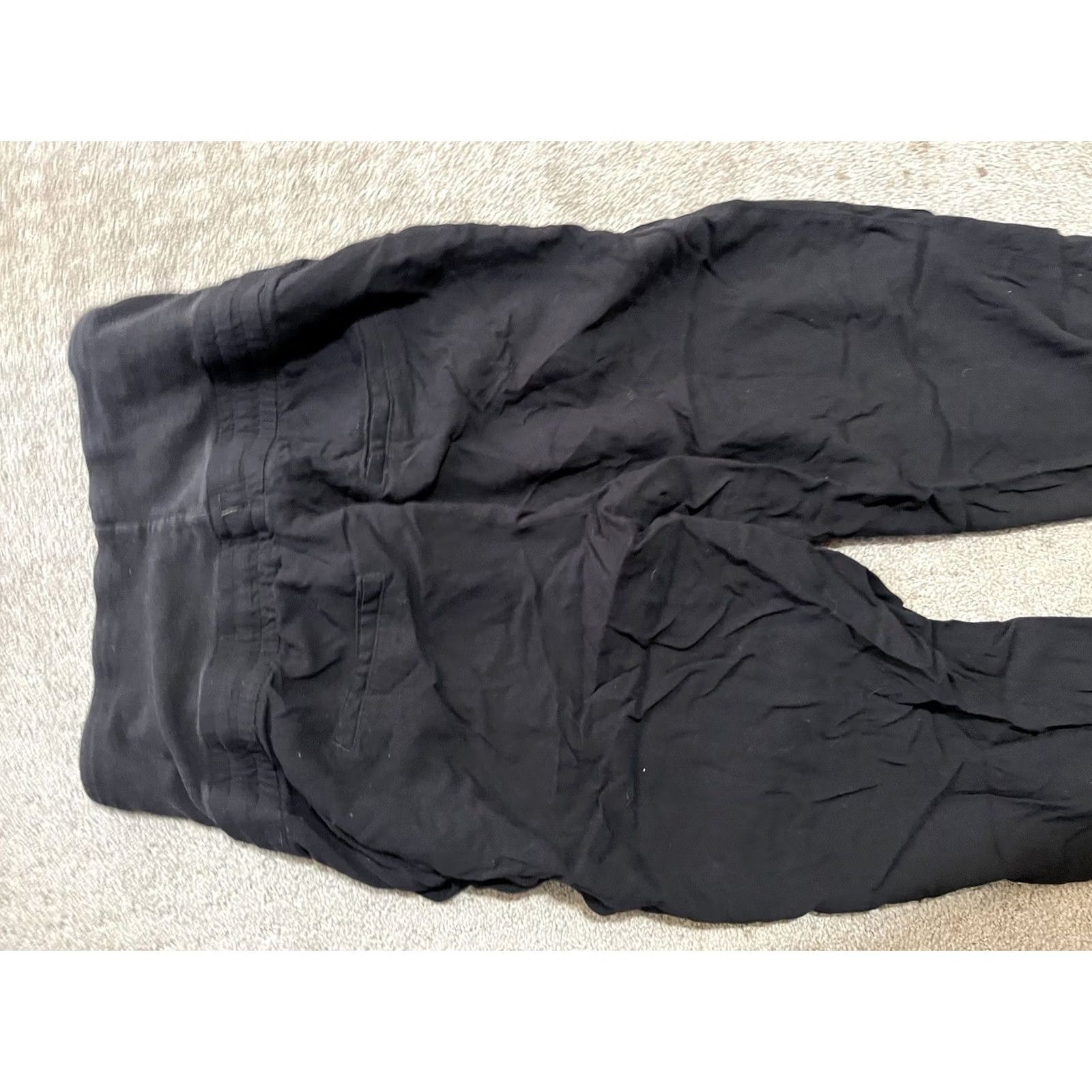 H&M H&M Mama Jersey Pants Womens S Black Straight Leg Smocked Waist Pockets US Size S / US 4 / IT 40 - 4 Thumbnail