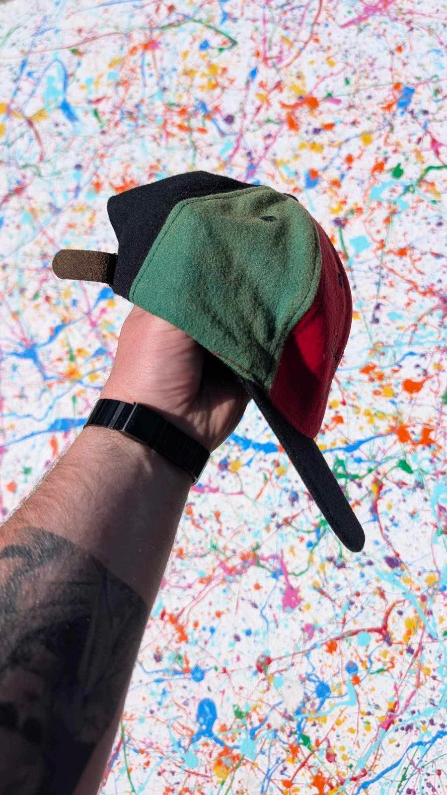 Jordan Brand Vintage Nike air Jordan cap 90s black red green OS fleece Size ONE SIZE - 9 Thumbnail