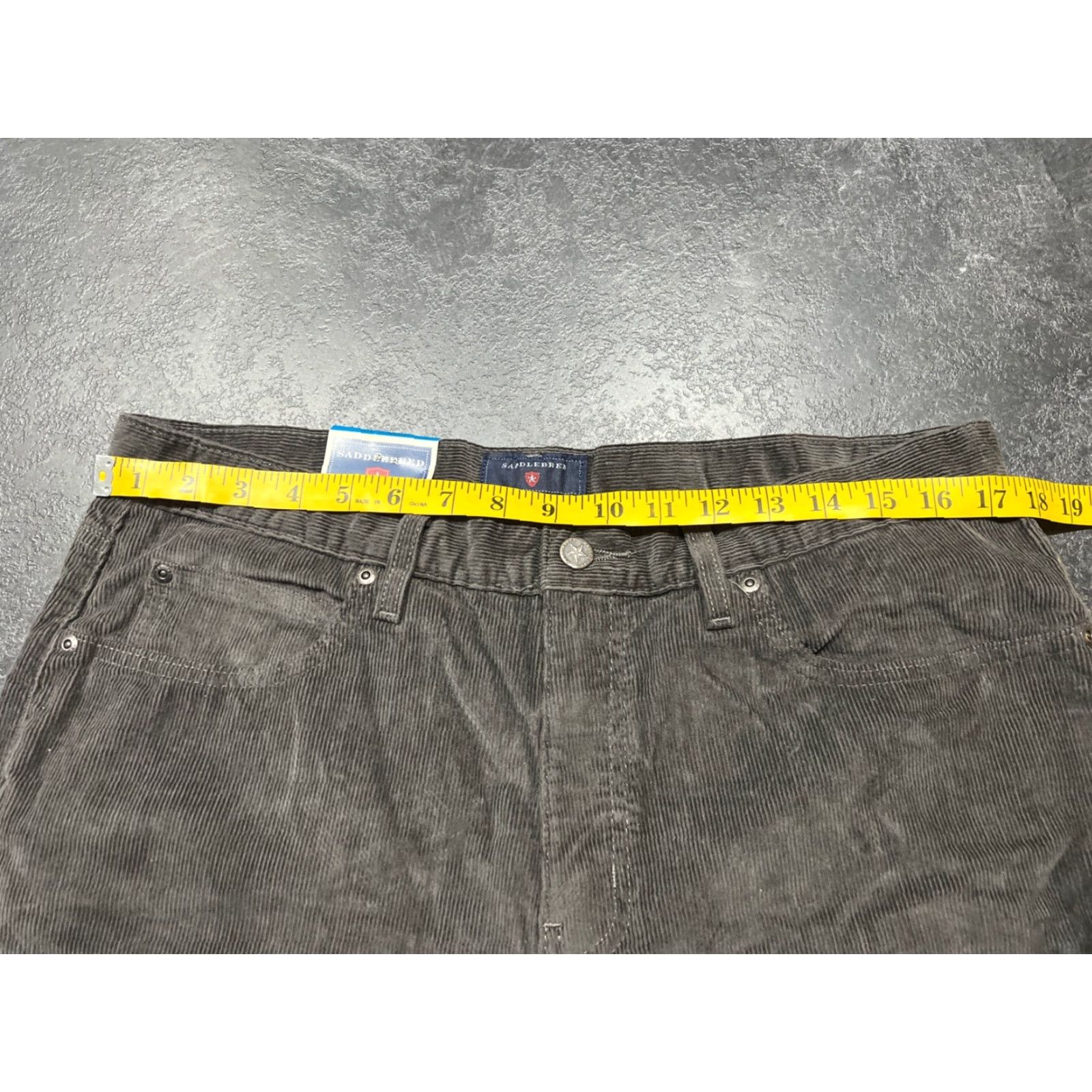 Vintage Saddlebred Mens Corduroy Pants - Flat Front Chino Cotton 36x30 Gray Regular Fit Vintage? No (No) Size US 36 / EU 52 - 3 Thumbnail
