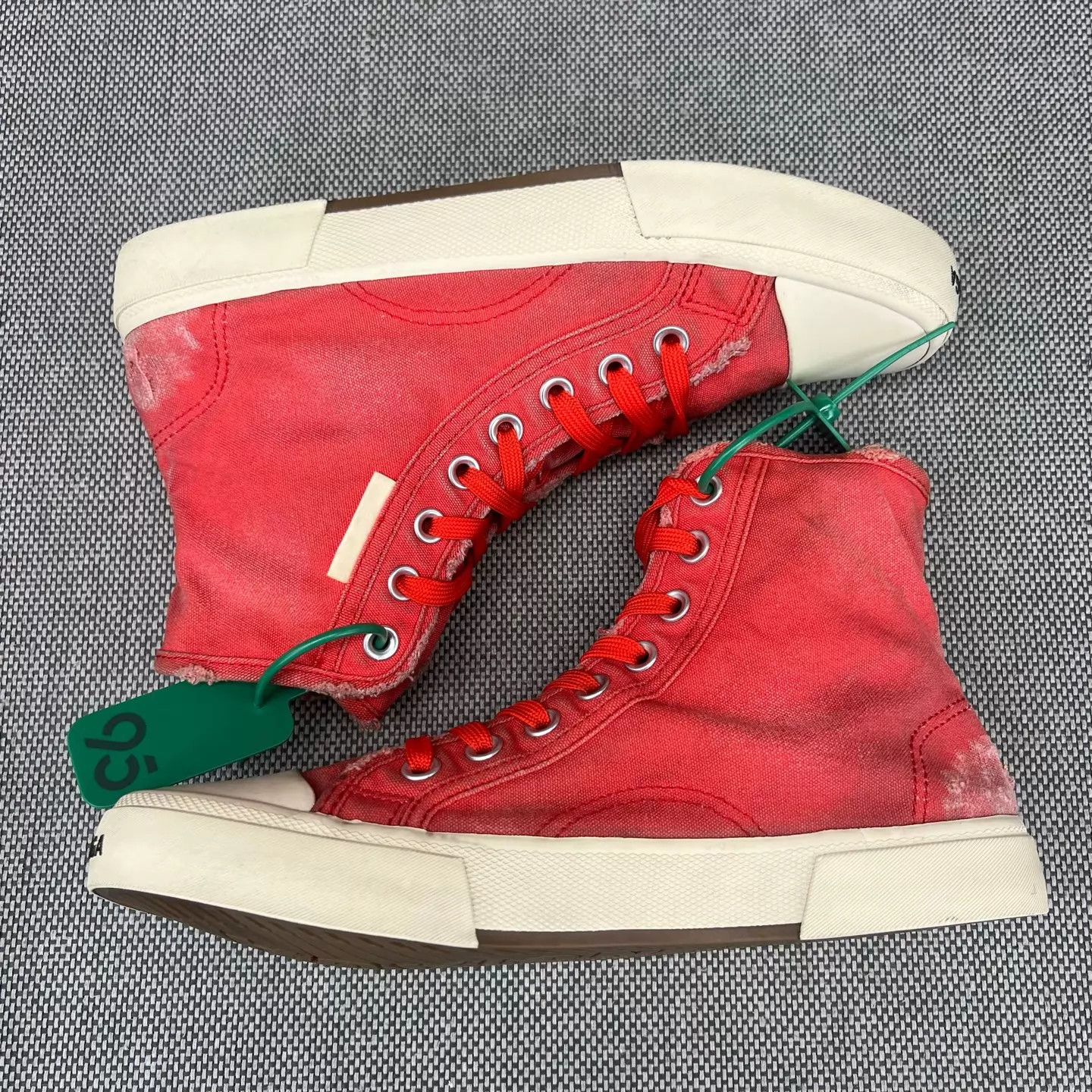 Balenciaga Balenciaga Distressed Red Canvas Sneaker 40 Size US 7 / EU 40 - 5 Thumbnail