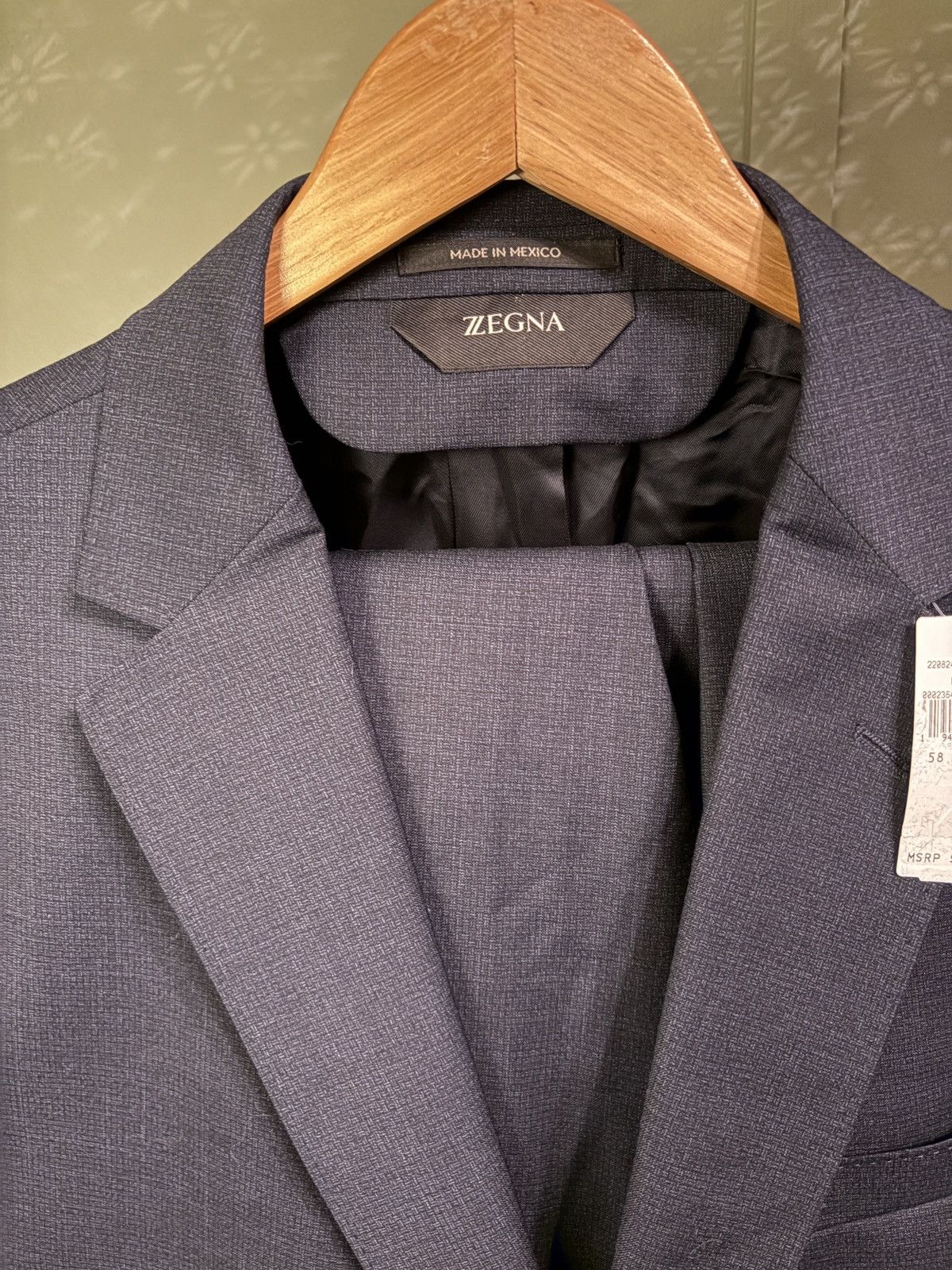 Z Zegna Zegna Suit Navy 8-58 R Size 54R - 6 Thumbnail