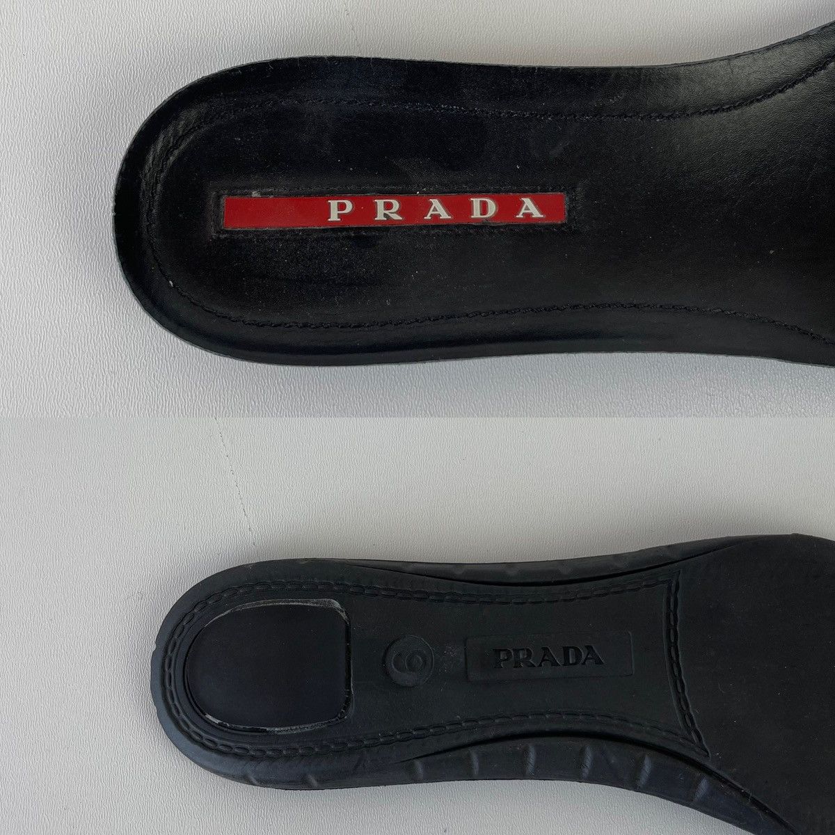 Prada Prada Two Tone Leather Low Trainers Sneakers Black 4E 2602 Size US 9 / EU 42 - 10 Thumbnail