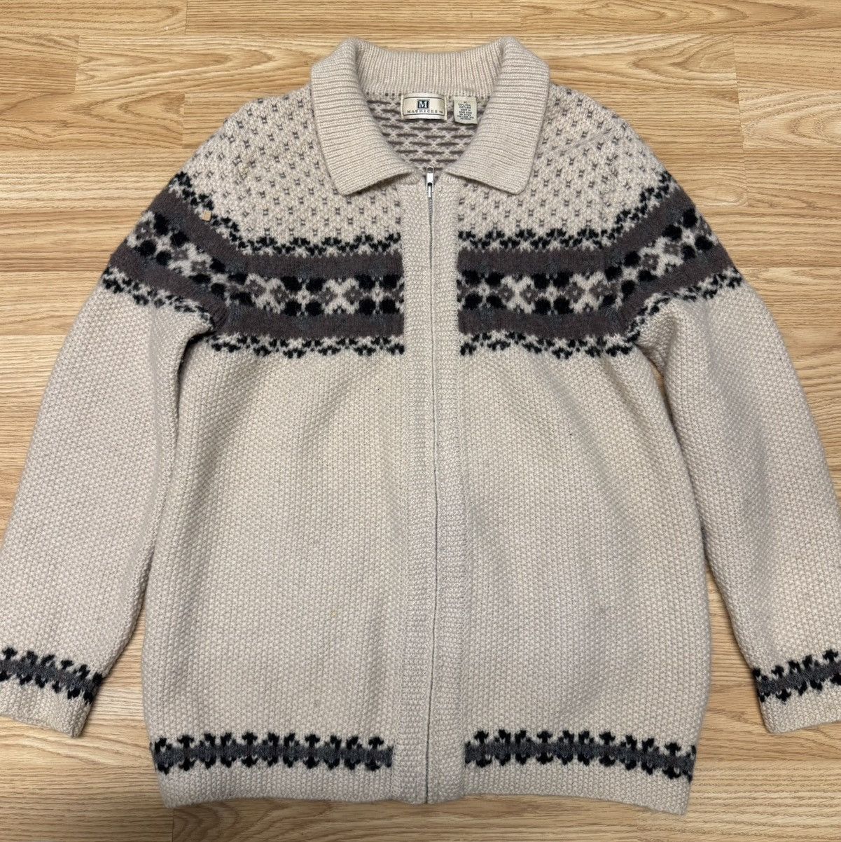 Other Vintage Maurices Shetland Wool Fair Isle Zip Sweater Size M / US 6-8 / IT 42-44 - 1 Thumbnail