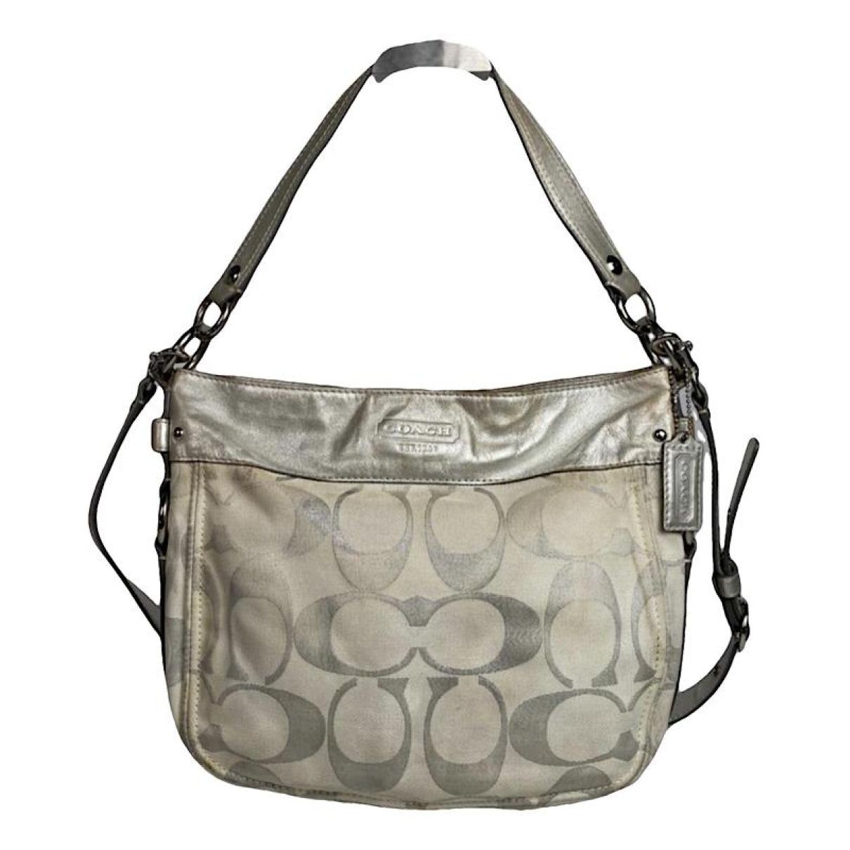Coach Signature Sufflette Silver Leather Handbag Size ONE SIZE - 1 Thumbnail