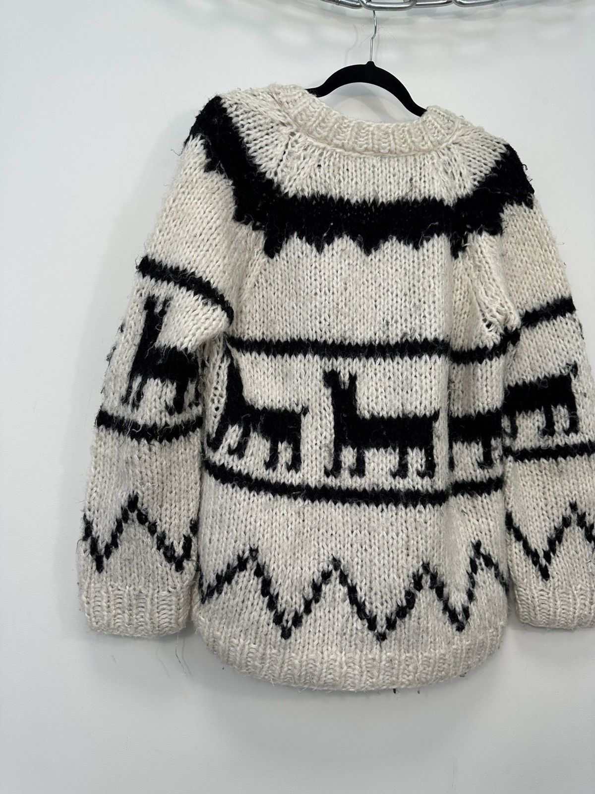 Vintage Vintage 90s Lana Abstract Art Wool V-Neck Sweater Size US M / EU 48-50 / 2 - 4 Thumbnail