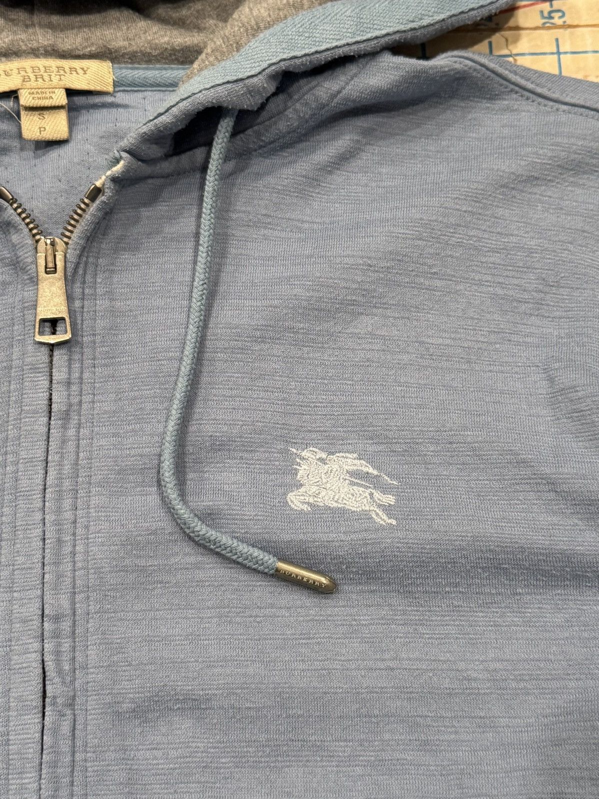 Burberry Burberry Brit Light Blue Full Zip Hoodie Size Small Size S / US 4 / IT 40 - 4 Thumbnail