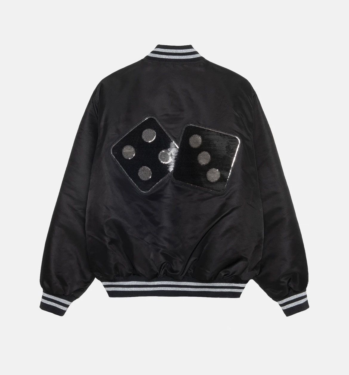 Stussy × Vintage Stüssy Sequins Satin Varsity Jacket Black Size US M / EU 48-50 / 2 - 1 Thumbnail