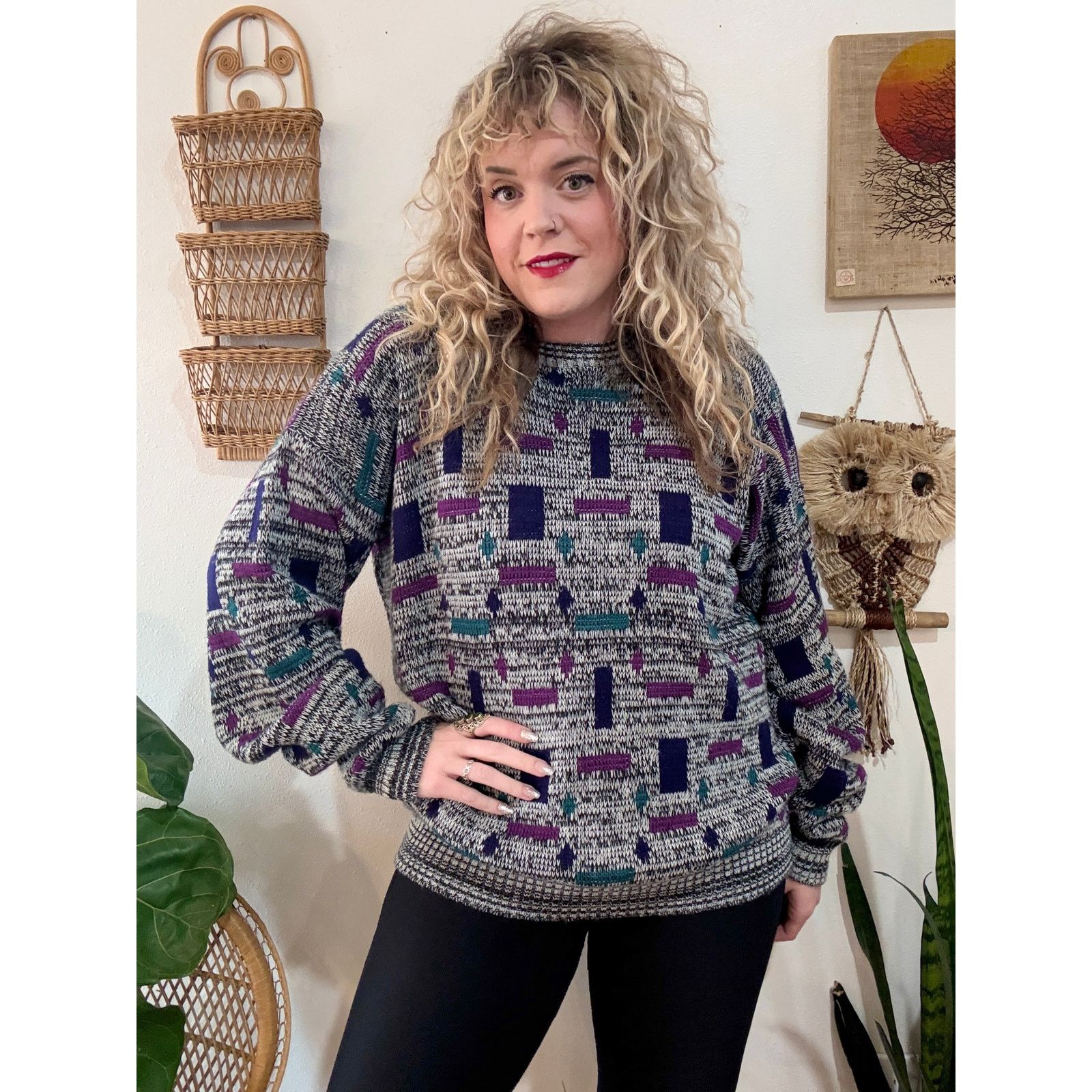 Other 80s Funky Geometric Grandpa Sweater size 1XL Size US XL / EU 56 / 4 - 2 Thumbnail