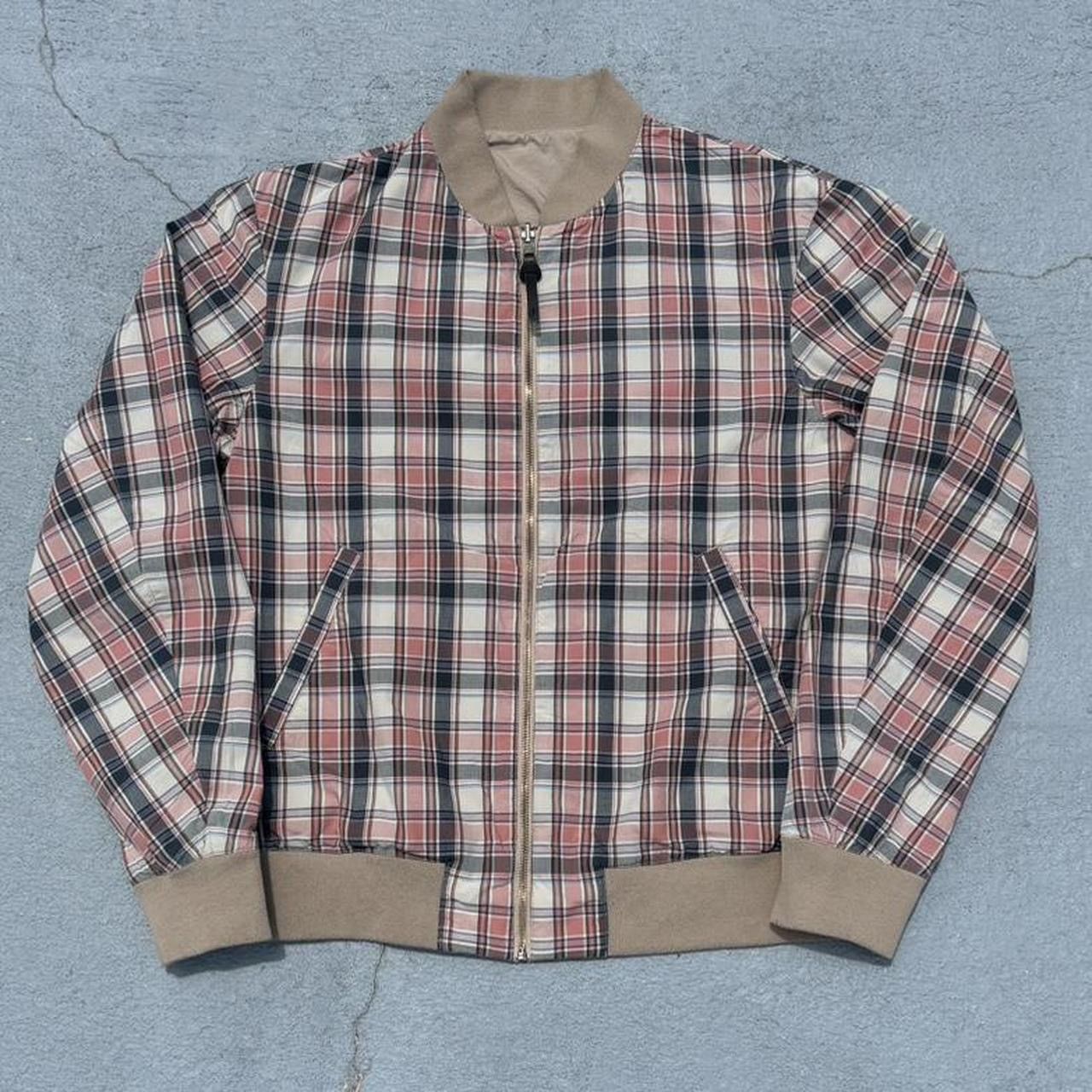 Uniqlo JW Anderson Reversible Plaid & Khaki Bomber Jacket