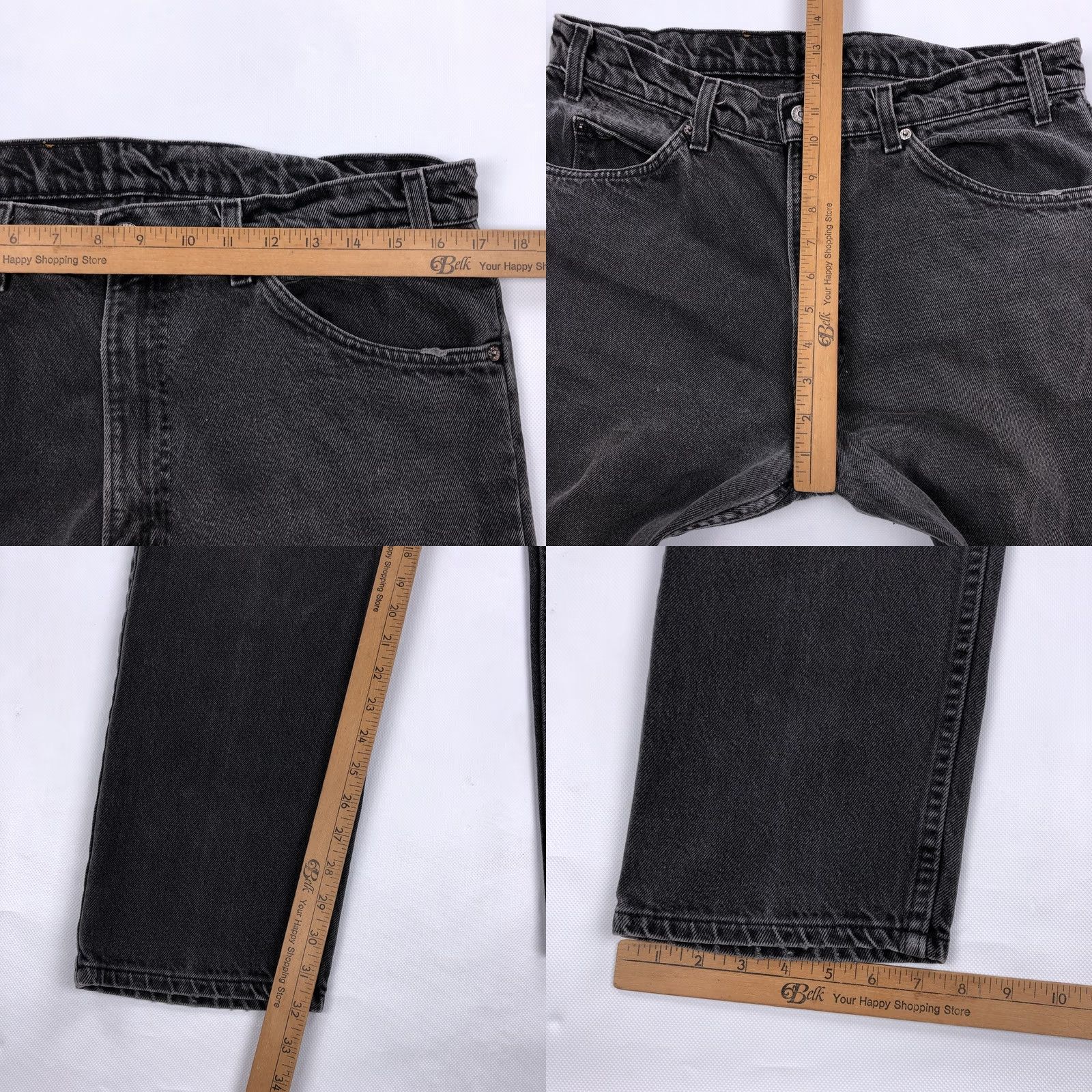 Levi's VINTAGE Levi's 505 Jeans Men 34x32 Black Denim 80s USA Made Regular Straight 5-Pocket Classic Retro Mens Size US 36 / EU 52 - 8 Thumbnail