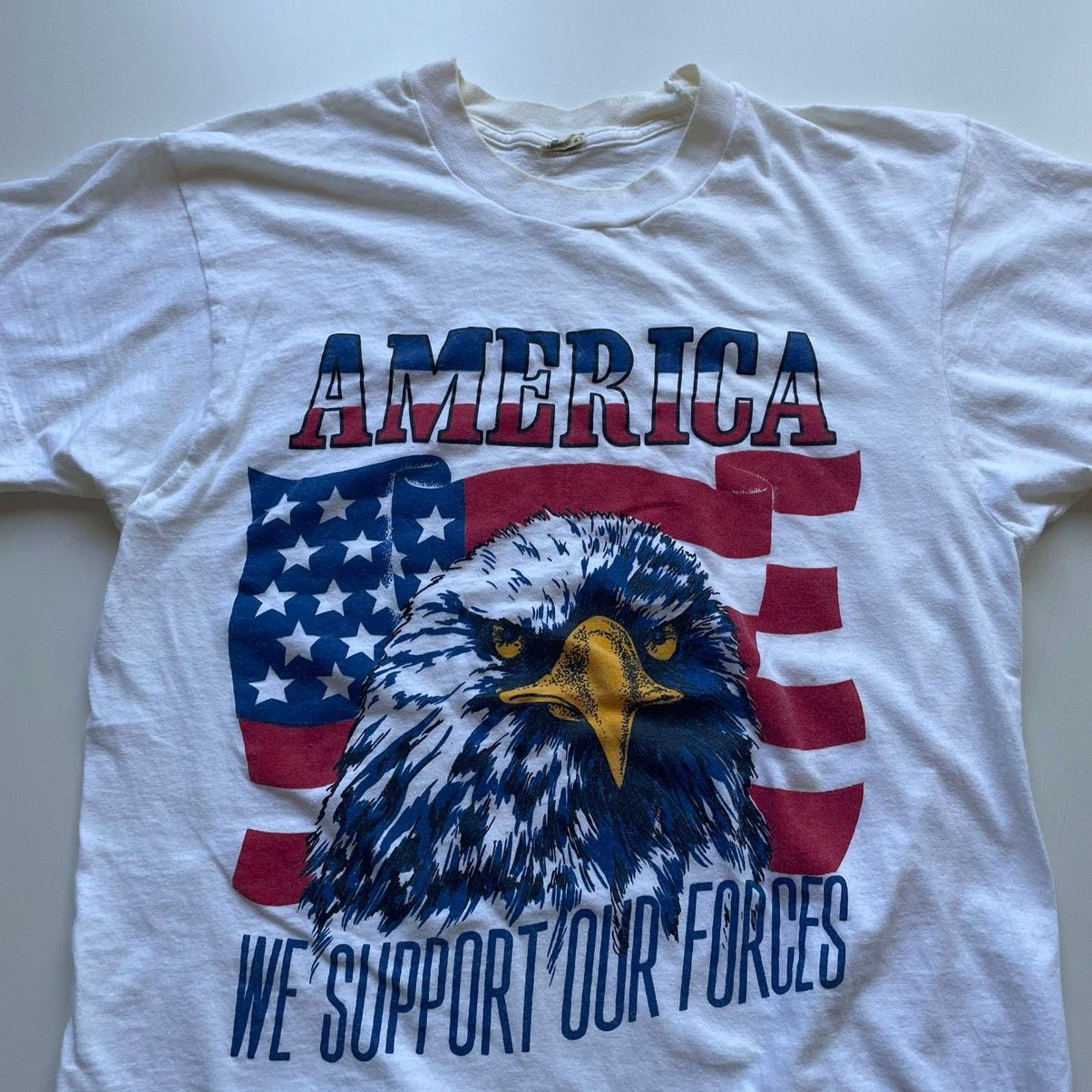 Vintage Vintage 90s America Support Our Troops Eagle Art T Shirt XS Size US S / EU 44-46 / 1 - 2 Thumbnail