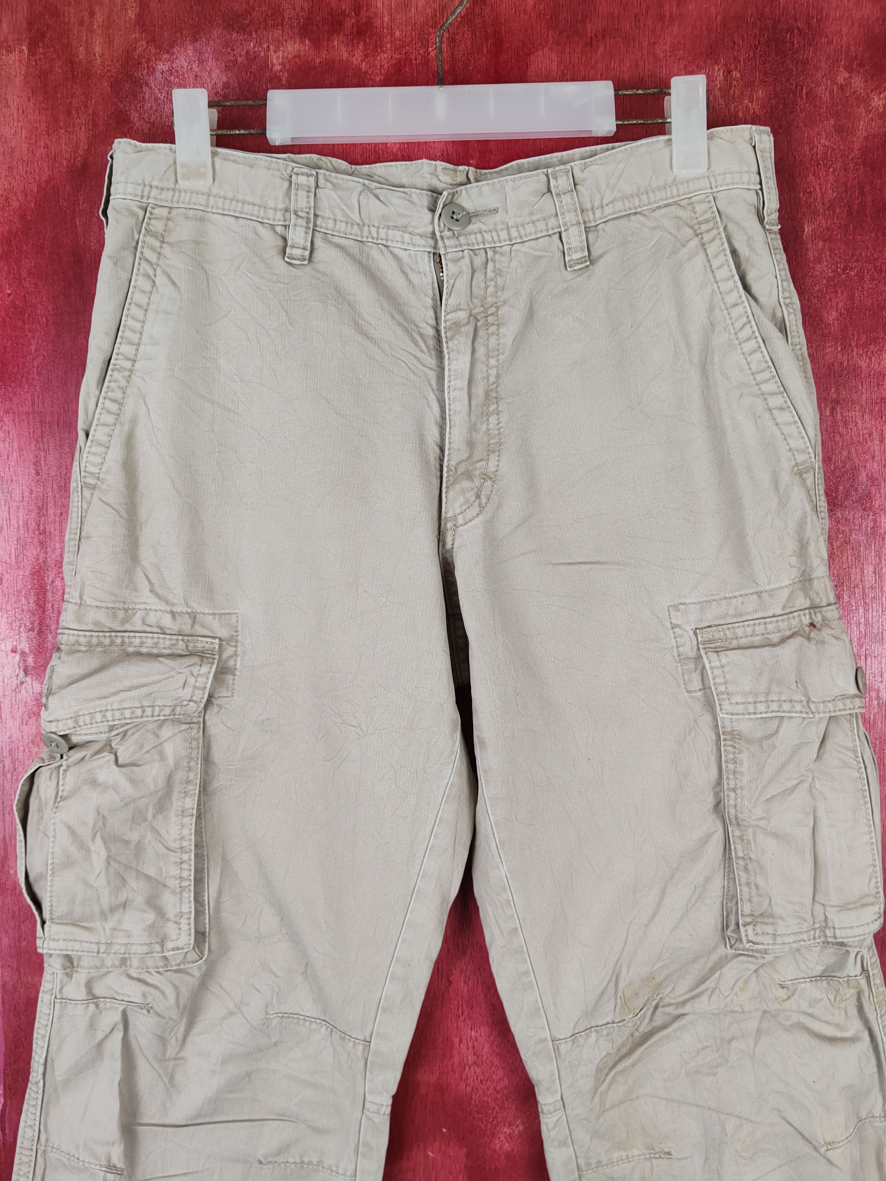 Japanese Brand Uniqlo Beige Multipocket Tactical Cargo Pants #S1341 Size US 31 - 2 Thumbnail