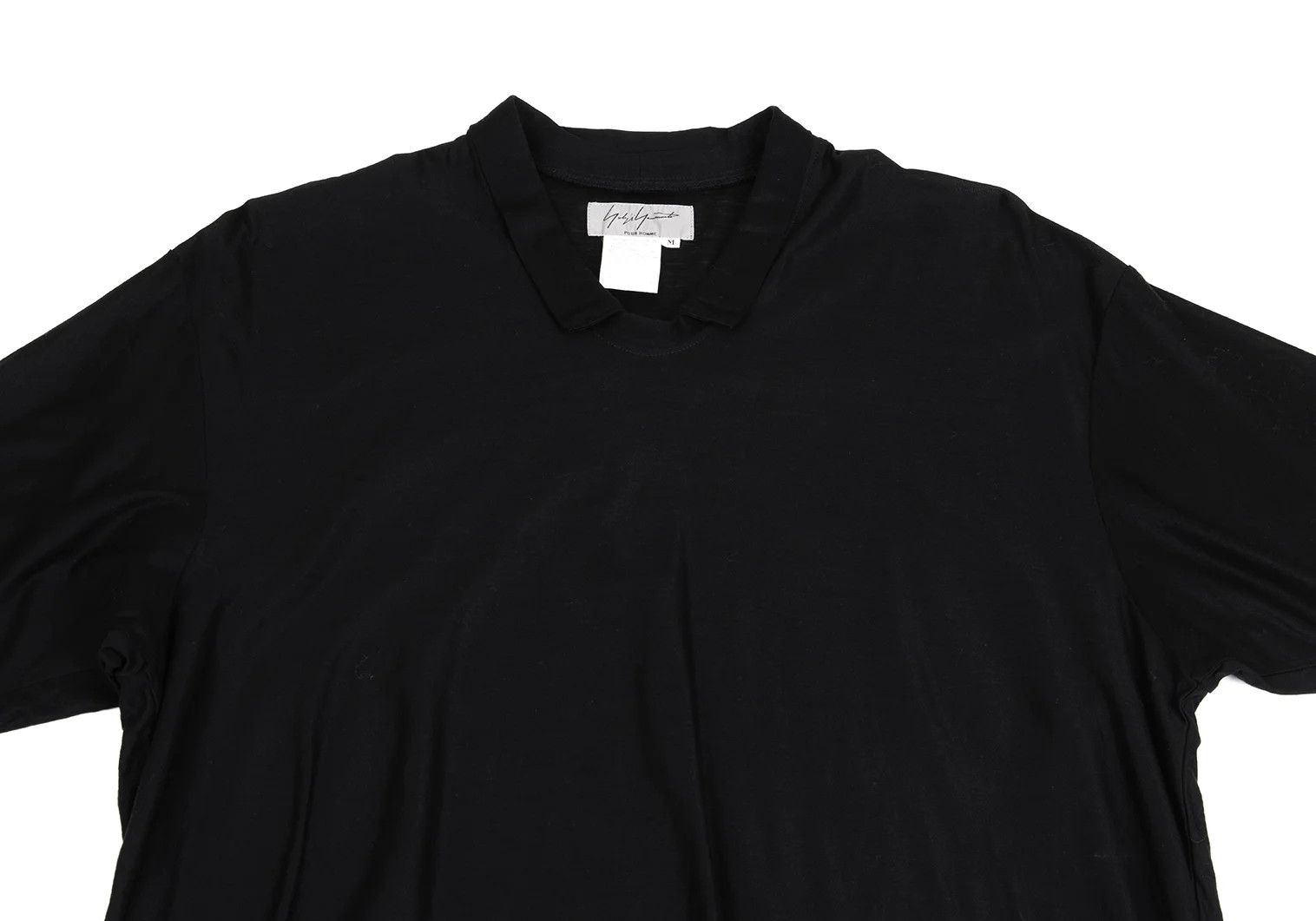 Yohji Yamamoto Yohji Yamamoto Glossy Collar T-Shirt Black M Size US M / EU 48-50 / 2 - 2 Thumbnail