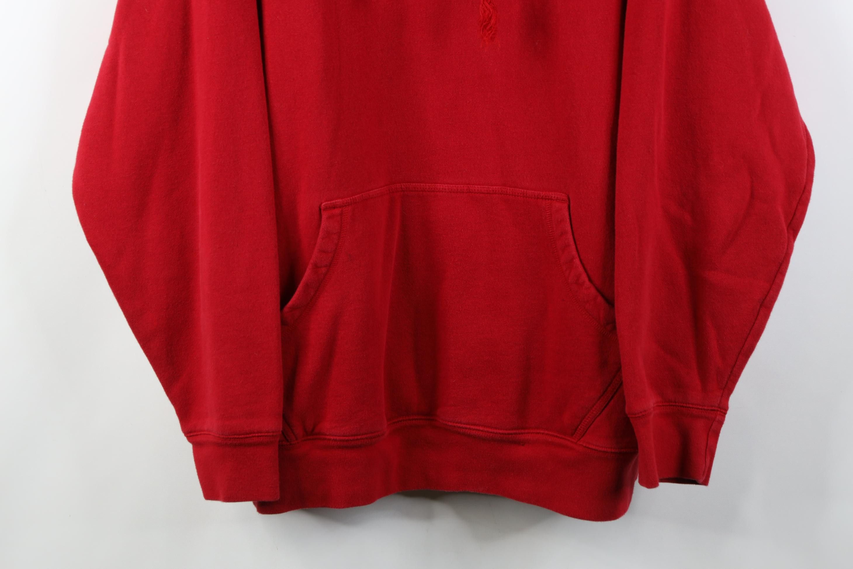 Vintage Vintage 90s Streetwear Heavyweight Hoodie Sweatshirt Red Size US XXL / EU 58 / 5 - 3 Thumbnail