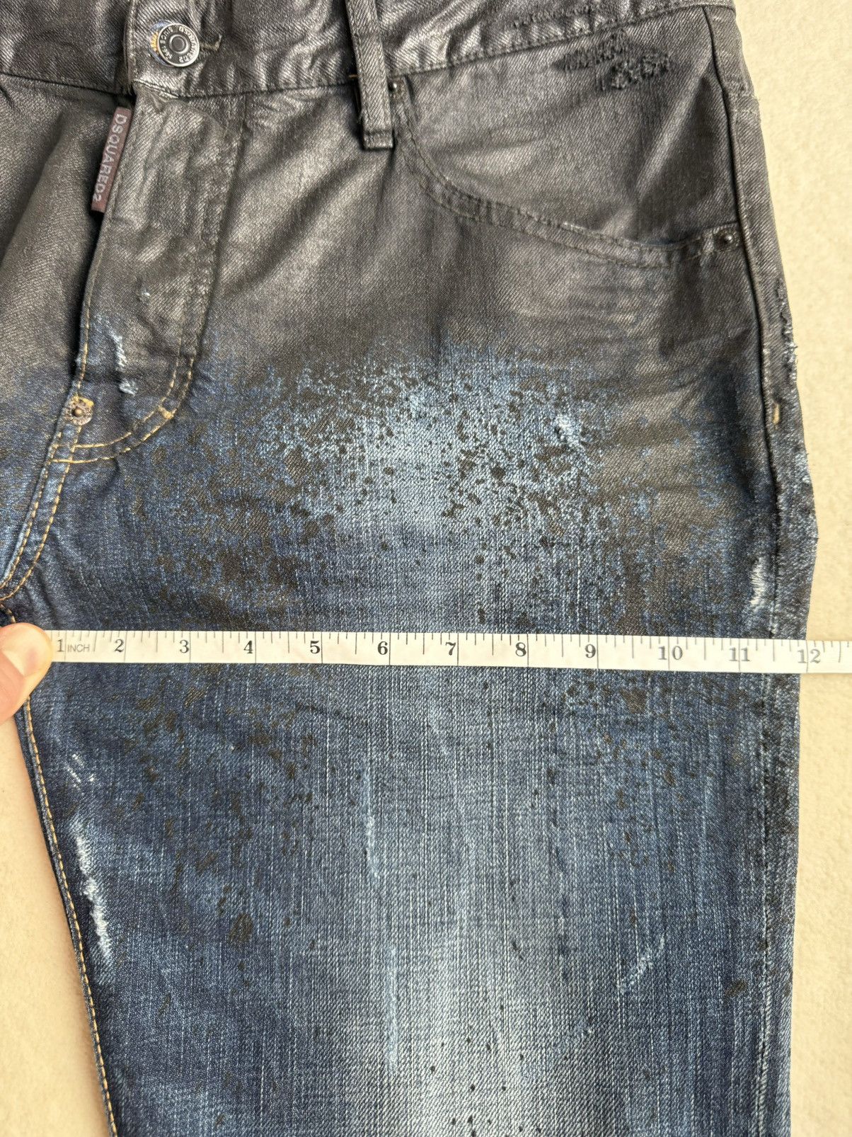 Dsquared2 SS16 Dsquared2 denim suit pant jeans distressed waxed paint Size US 34 / EU 50 - 3 Thumbnail