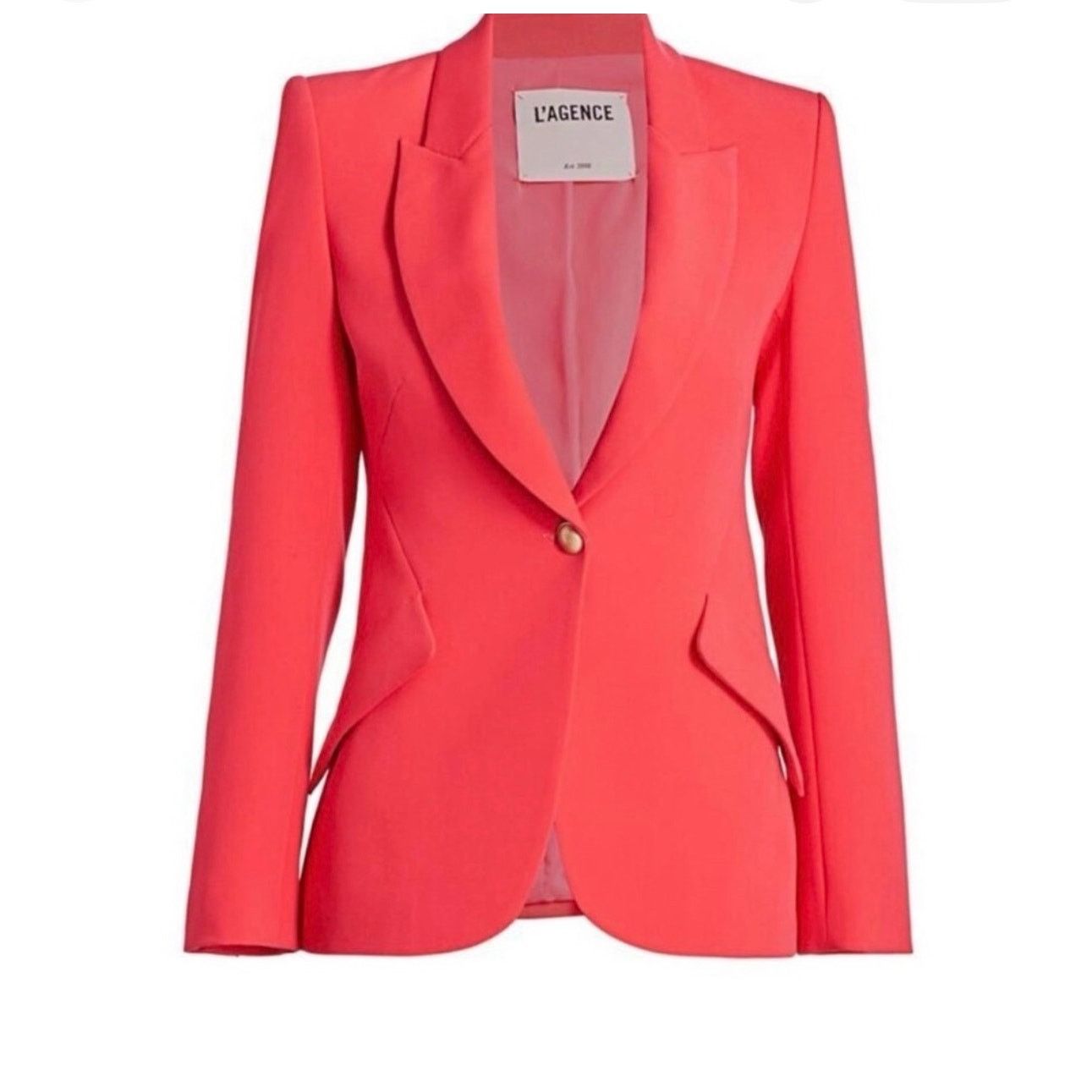 L'AGENCE L’Agence Chamberlain Blazer Jacket in Hibiscus Coral Red Size XS / US 0-2 / IT 36-38 - 12 Thumbnail