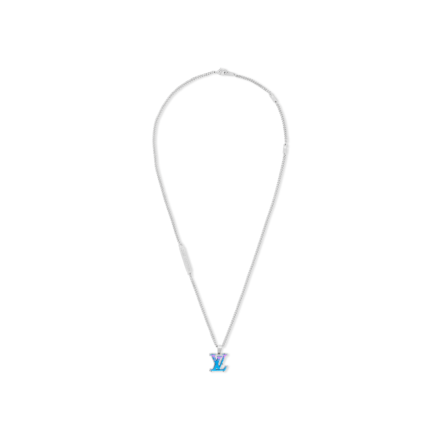 Jewelry x Louis Vuitton Necklace Chain Monogram Silver Lv Logo M01507, Men's