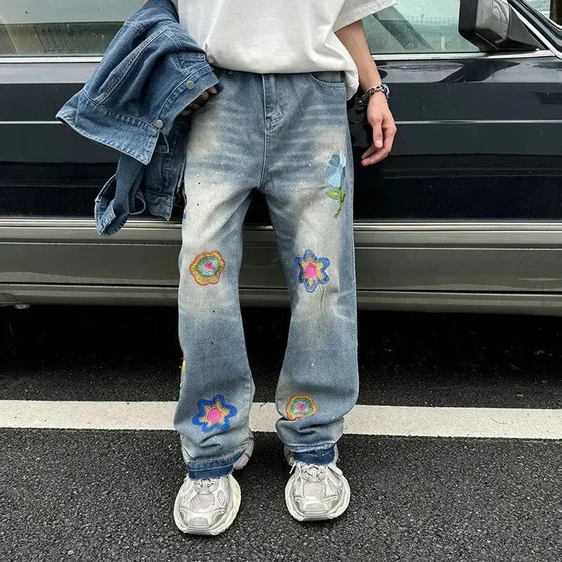 Japanese Brand Retro hip-hop fringed embroidered jeans Size US 32 / EU 48 - 6 Thumbnail