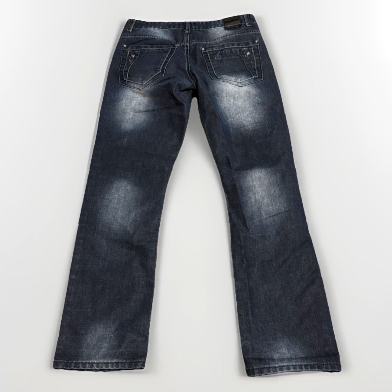 Denime Rivelli Jeans Distressed Blue Denim Men 32x32 Dark Wash Cotton Blend Jeans Regular Men 32in Size US 32 / EU 48 - 2 Thumbnail