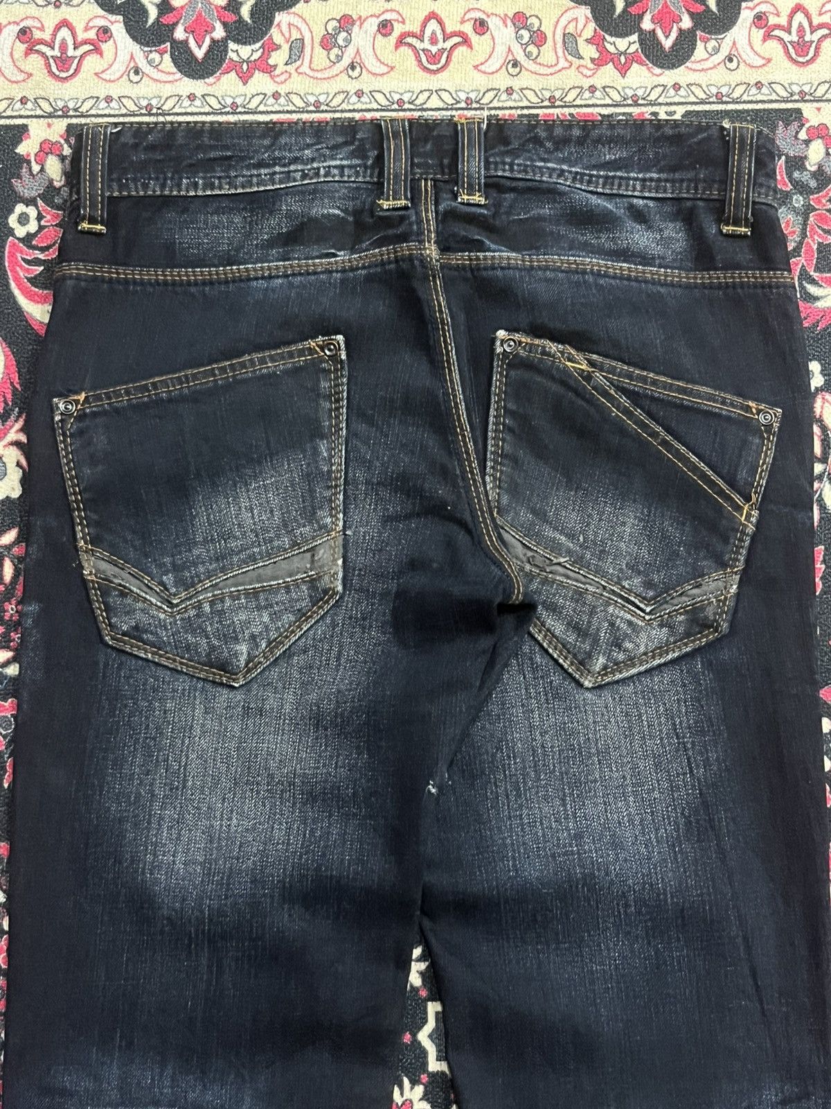 Tornado Mart Vintage Nicole Club For Men Dark Faded Washed Flare Jeans Size US 30 / EU 46 - 8 Thumbnail
