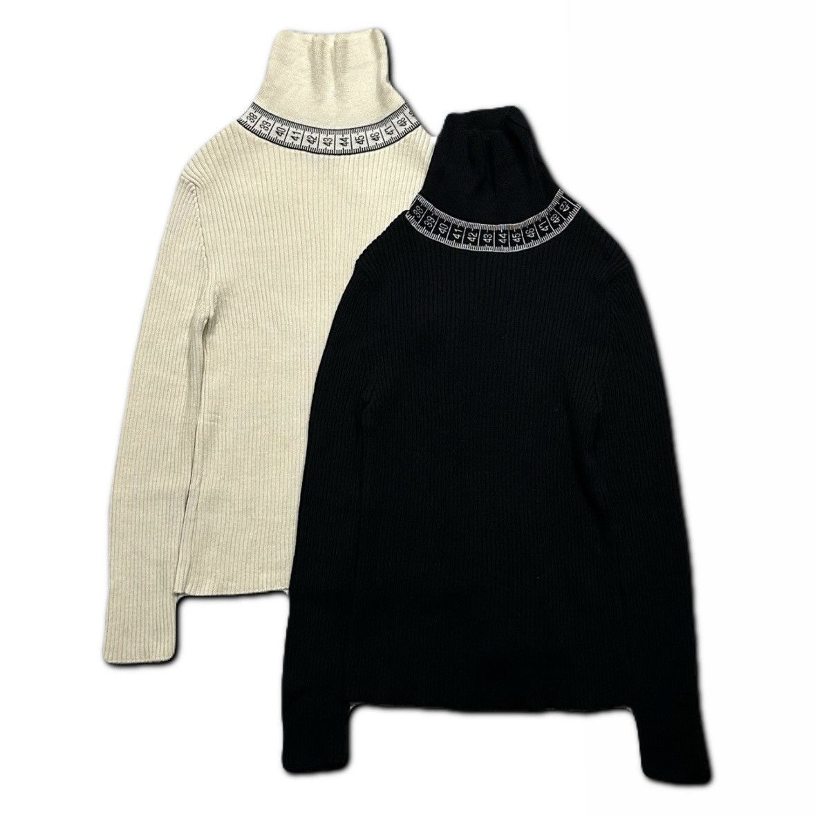 Japanese Brand × Jean Paul Gaultier Japan Limited Tape Measure Designed Turtleneck Knit Pullover Size US XS / EU 42 / 0 - 1 Thumbnail