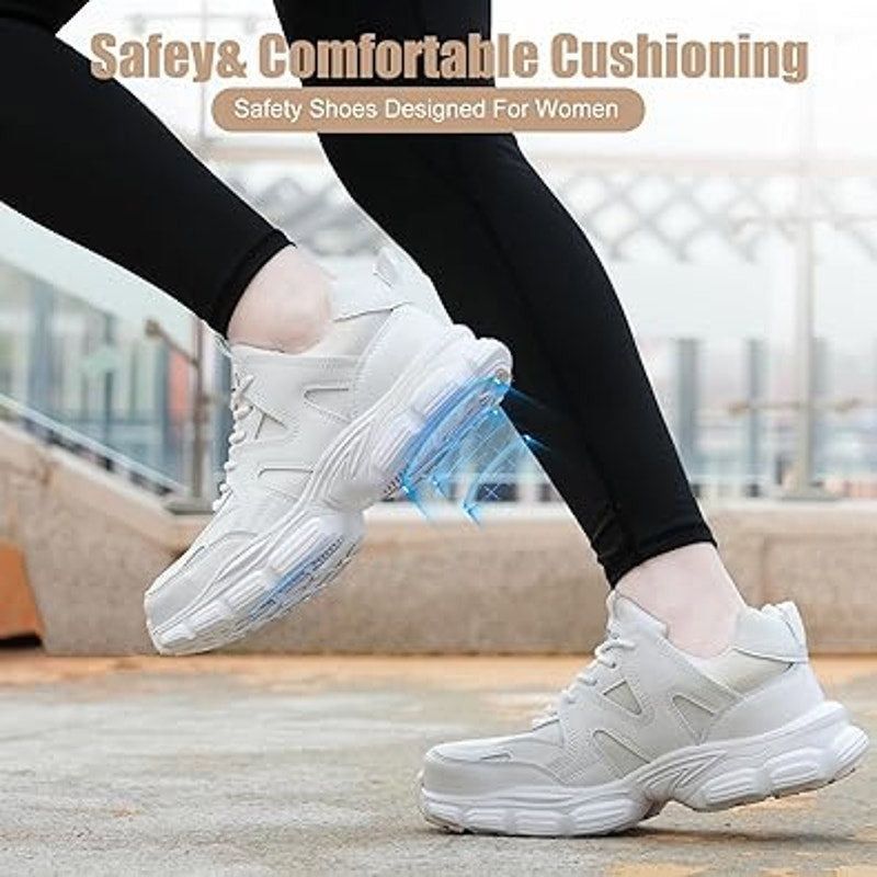 Other Umburlly Women's Size 11 White Steel Toe Non-Slip Sneakers Size US 11 / IT 41 - 5 Thumbnail